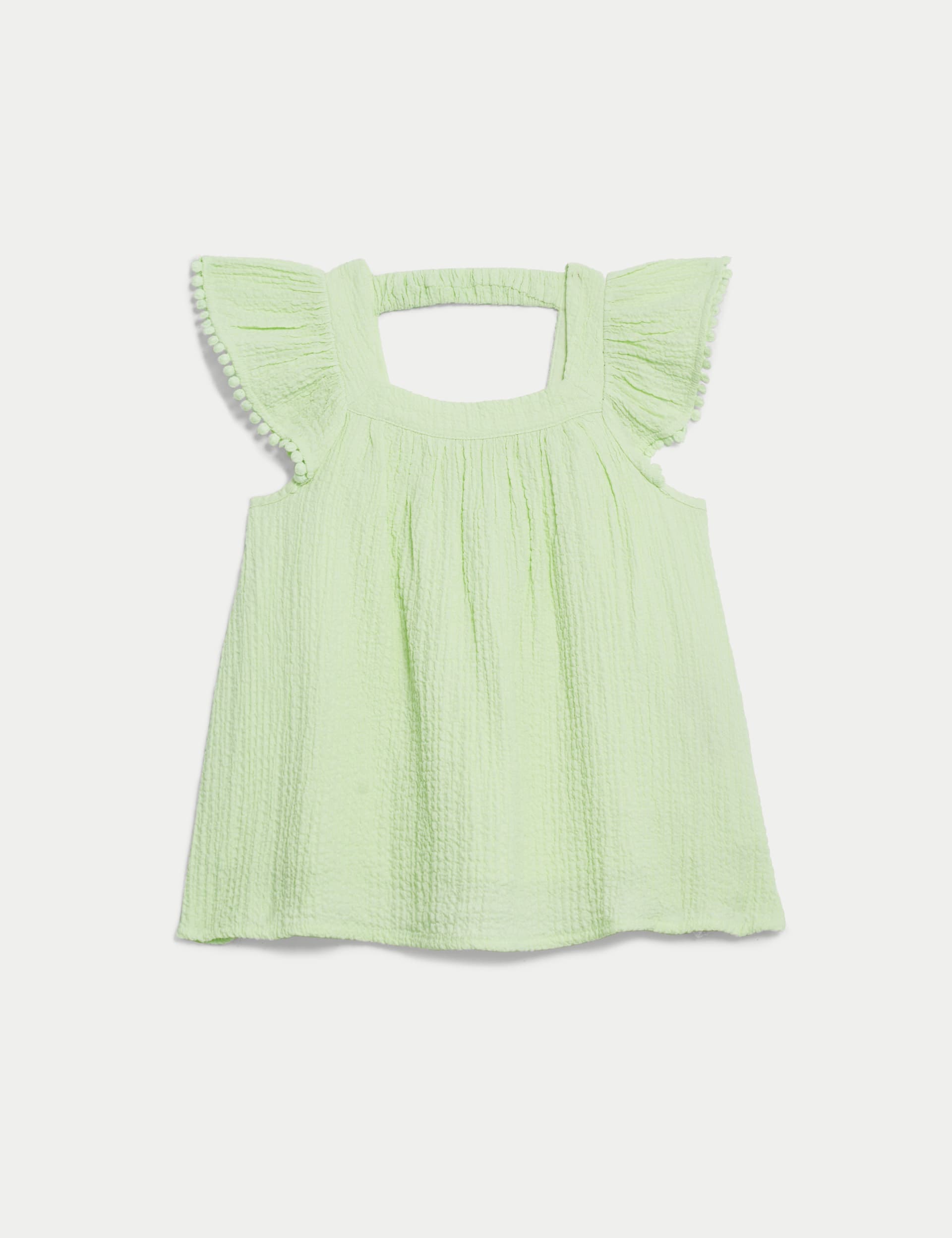 Crinkle Frill Sleeve Top (2-8 Yrs)