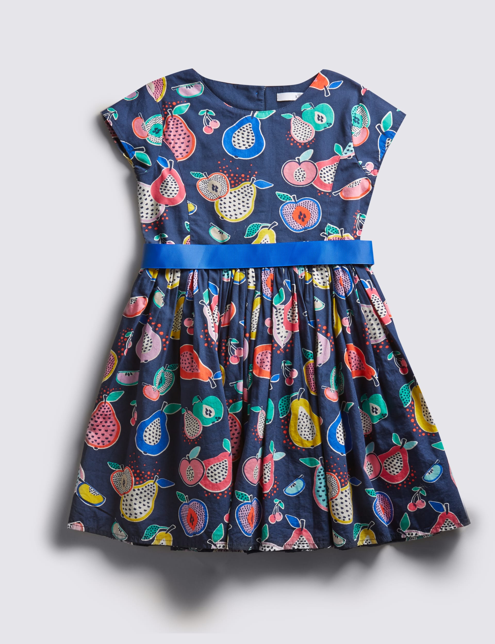 Pure Cotton Fruit Print Prom Dress with Belt (1-7 Years) Image 2 of 3