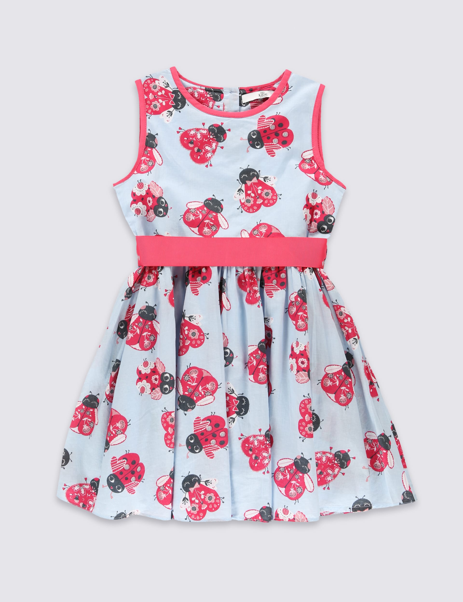 Pure Cotton Ladybird Print Belted Prom Dress (1-7 Years) Image 2 of 4