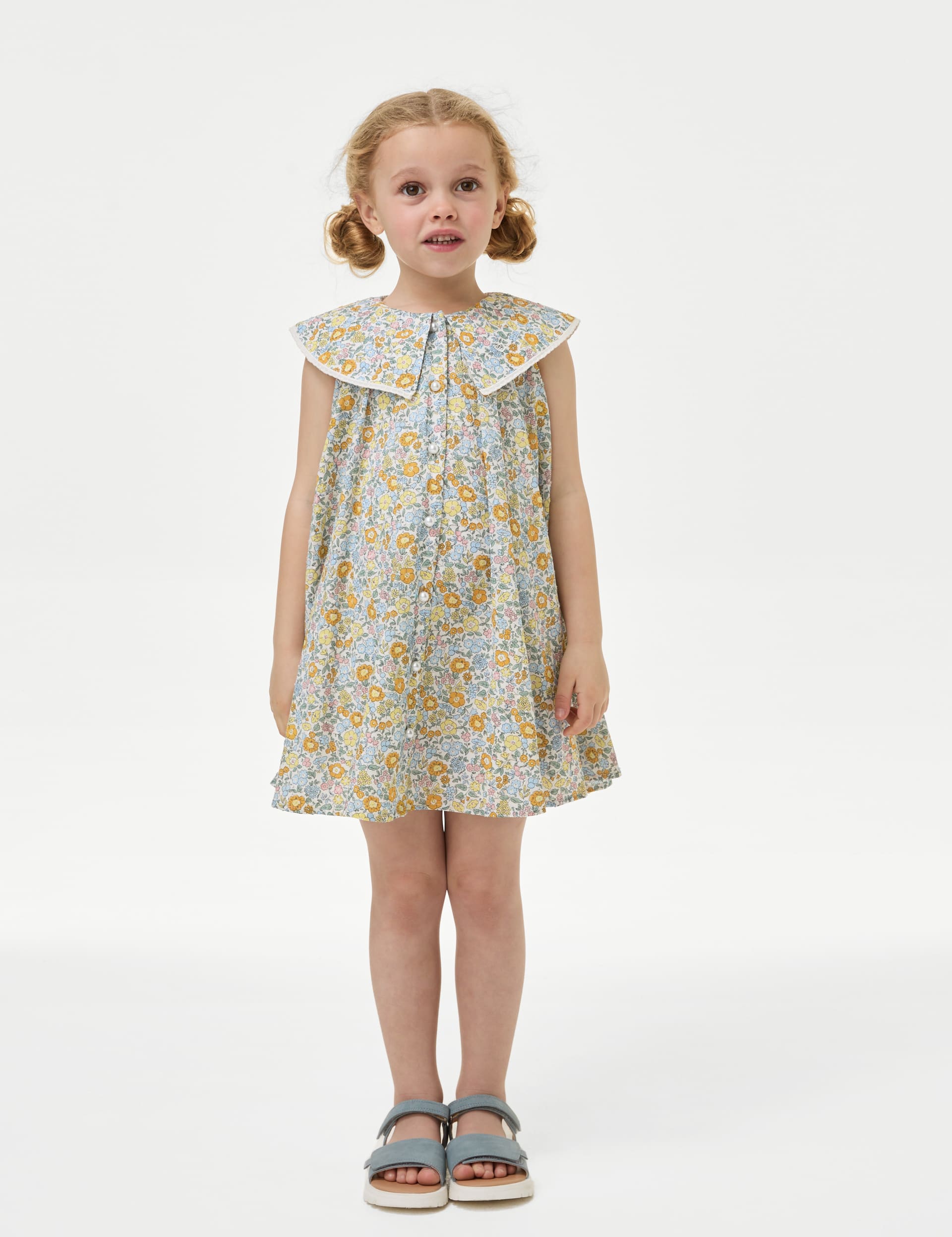 Pure Cotton Floral Dress (2-8 Yrs)