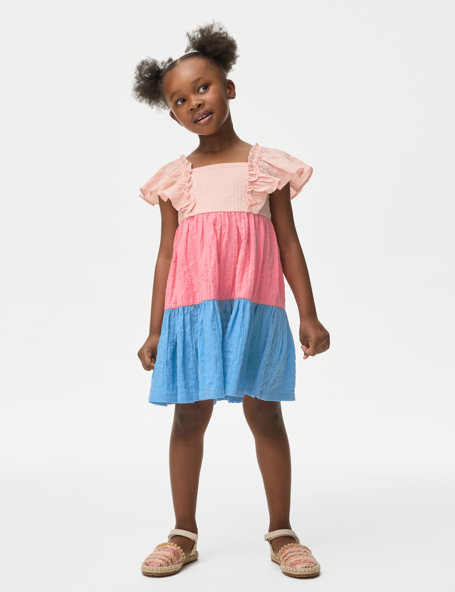 Pure Cotton Tiered Dress (2-8 Yrs) | M&S Collection | M&S