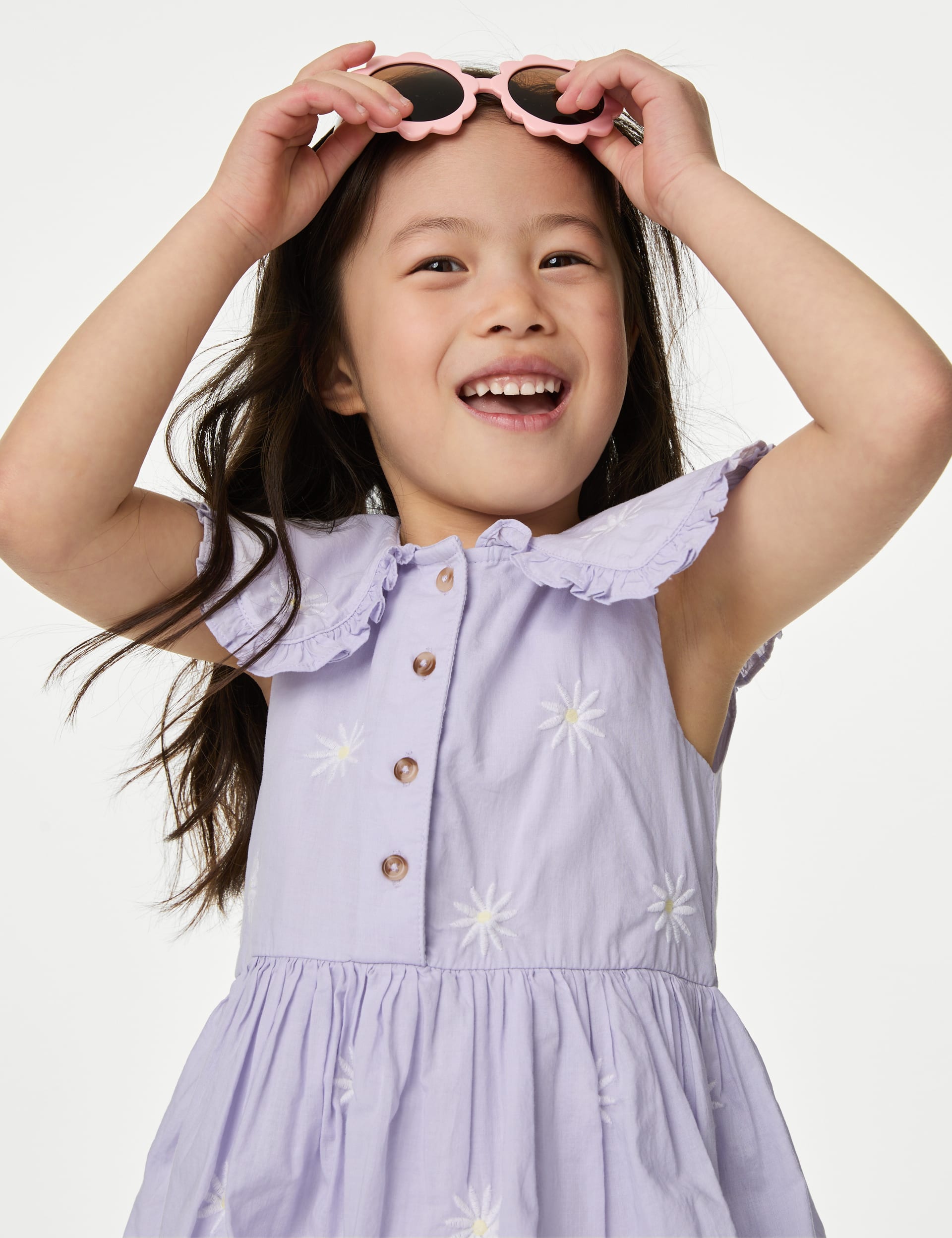 Pure Cotton Embroidered Dress (2-8 Yrs)