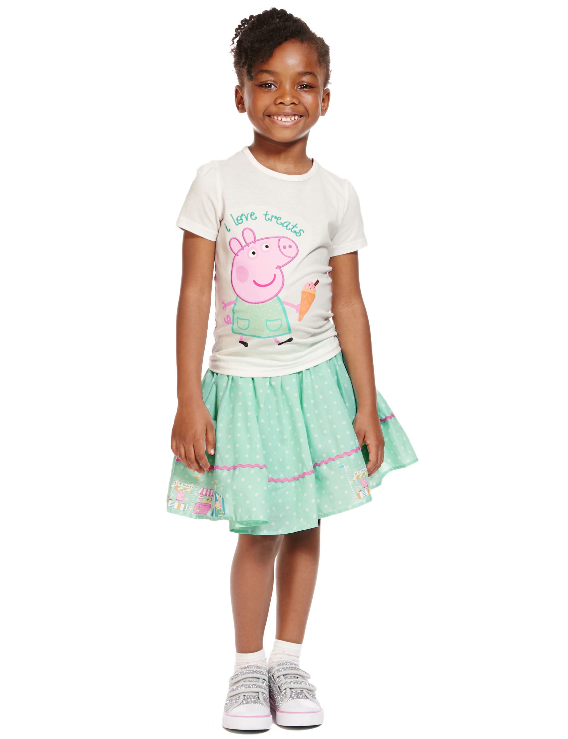 Pure Cotton Peppa Pig™ Top & Skirt Outfit (1-7 Years) Image 2 of 5