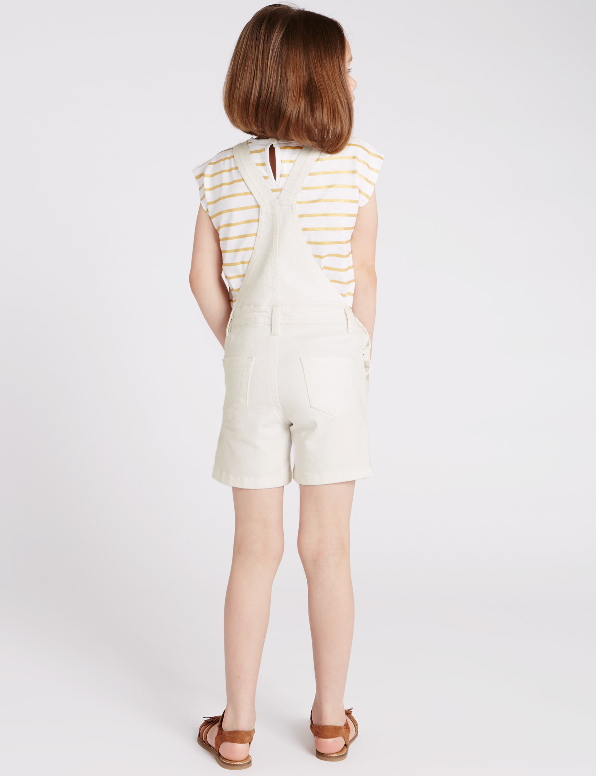 Cotton Rich Short Denim Dungarees (1-7 Years) Image 2 of 4