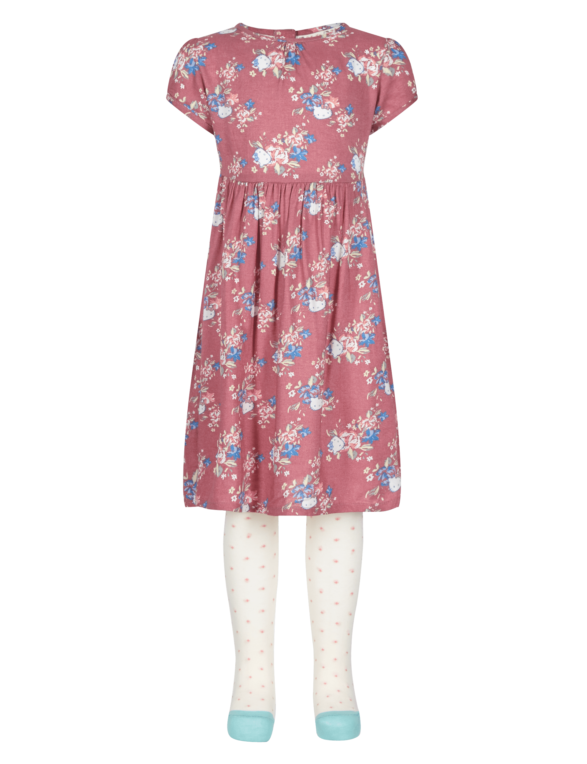 2 Piece Hello Kitty Print Dress & Tights Outfit (1-7 Years) Image 2 of 3