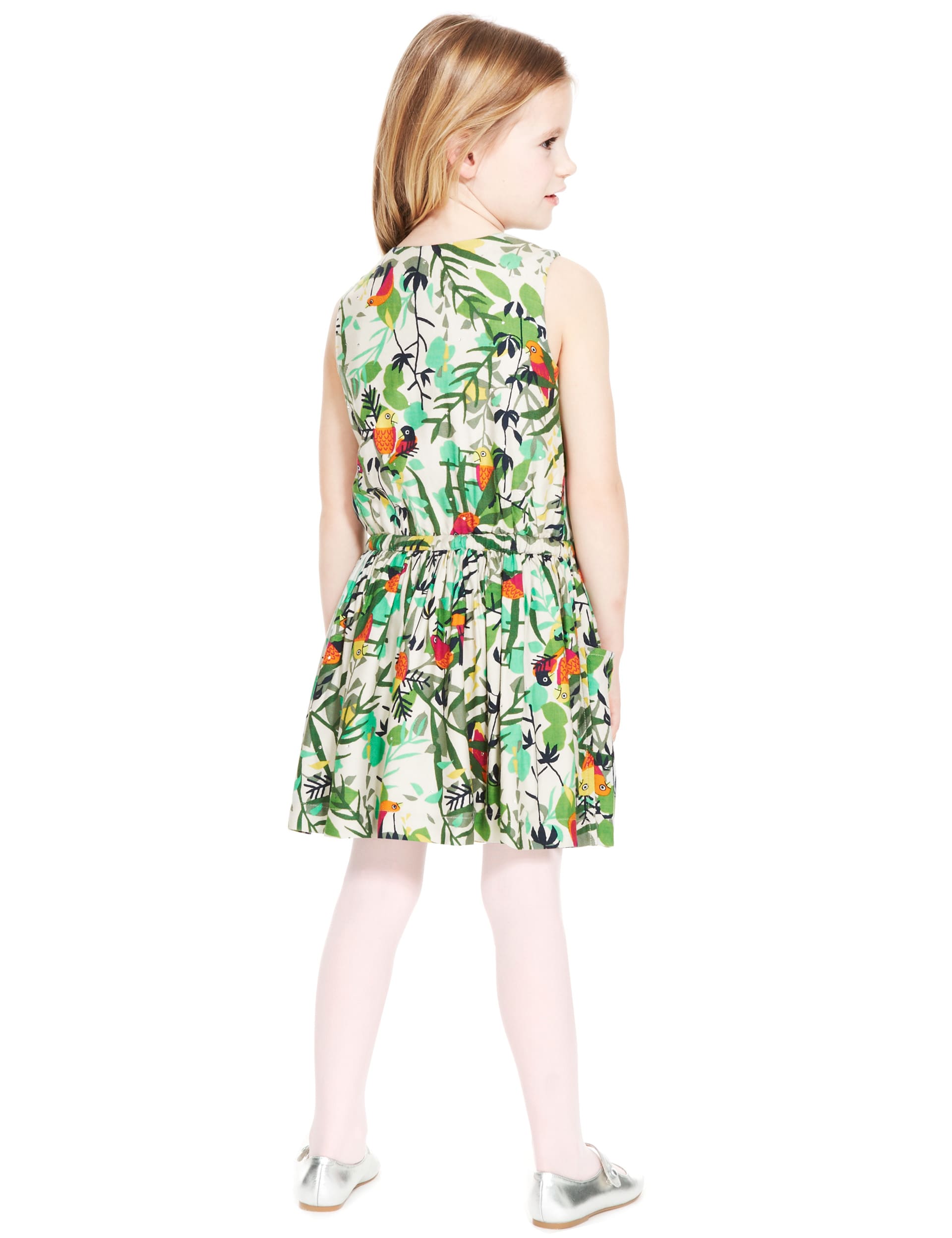 Parrot Print Dress (1-7 Years) Image 2 of 5