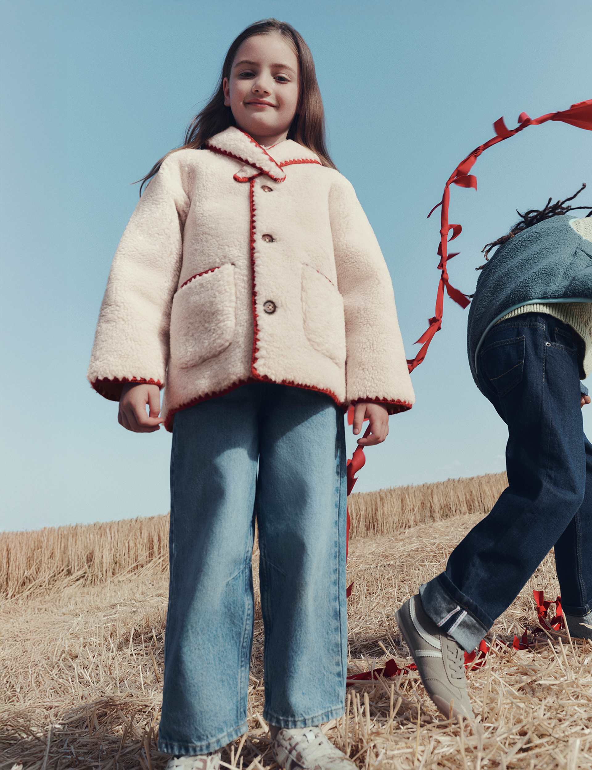 2pc Blanket Stitch Borg Coat & Scarf Set (2-10 Yrs) | M&S | M&S