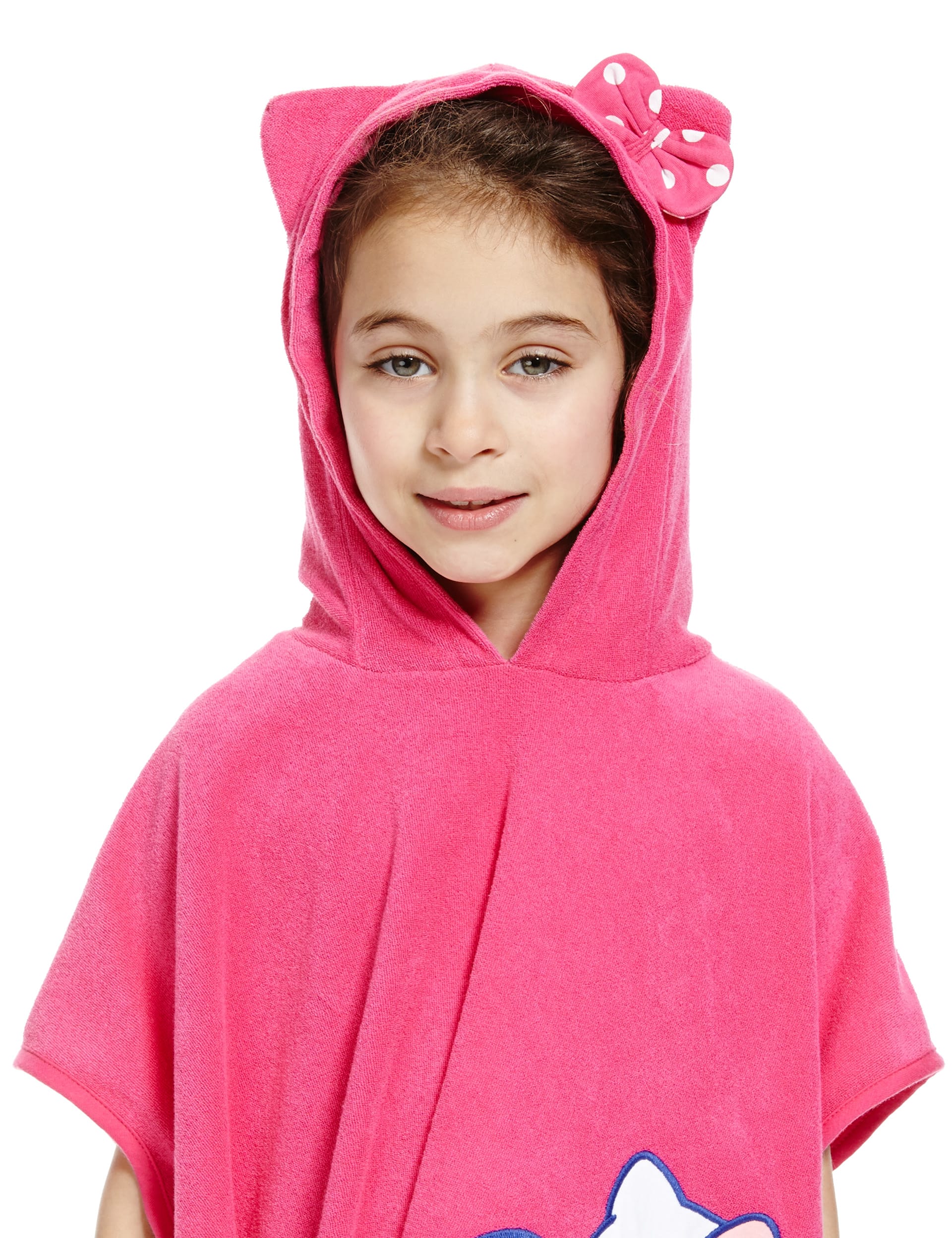 Hello Kitty Cotton Rich Hooded Towelling Poncho (1-7 Years) Image 2 of 4