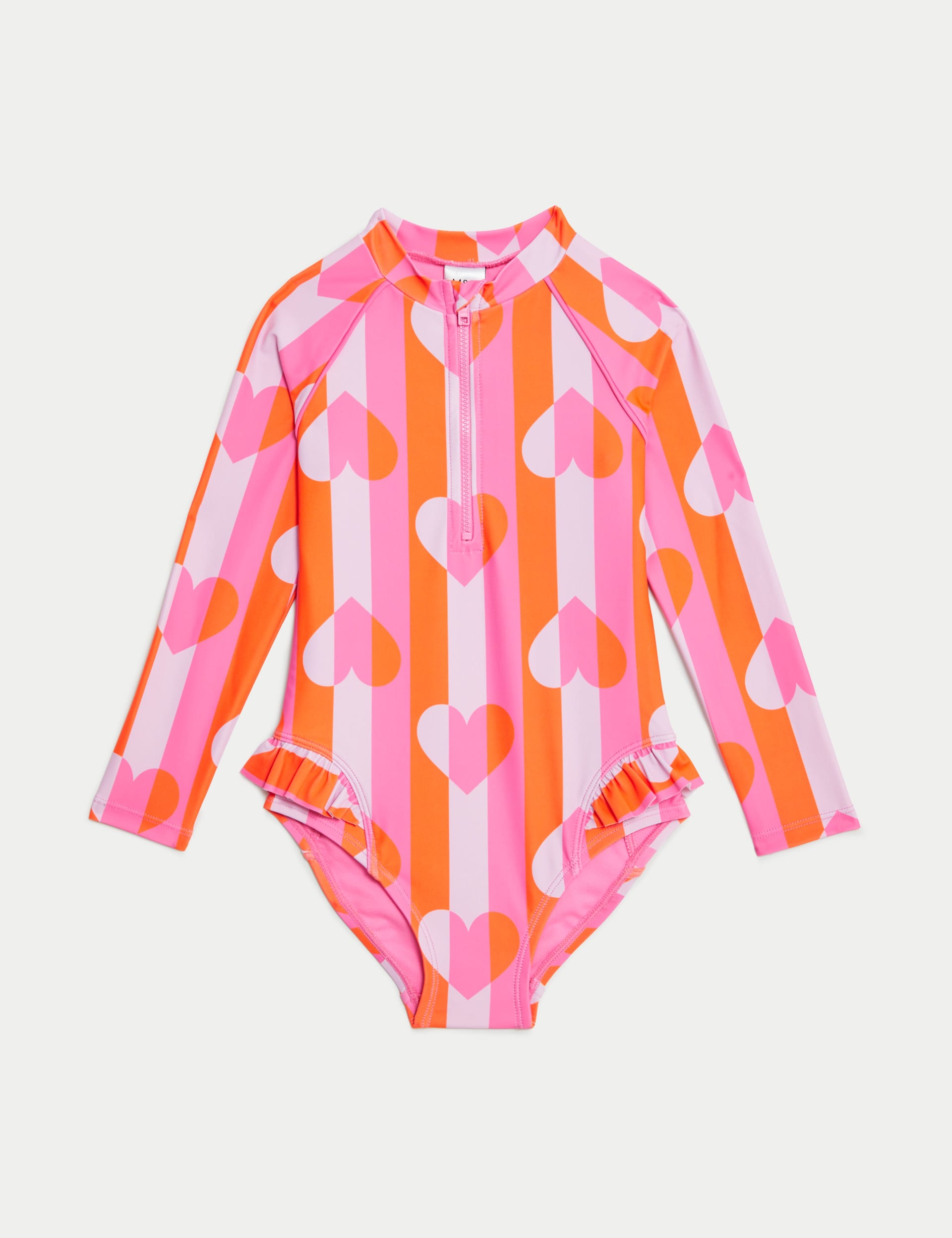 Printed Frill Long Sleeve Swimsuit (2-8 Yrs)