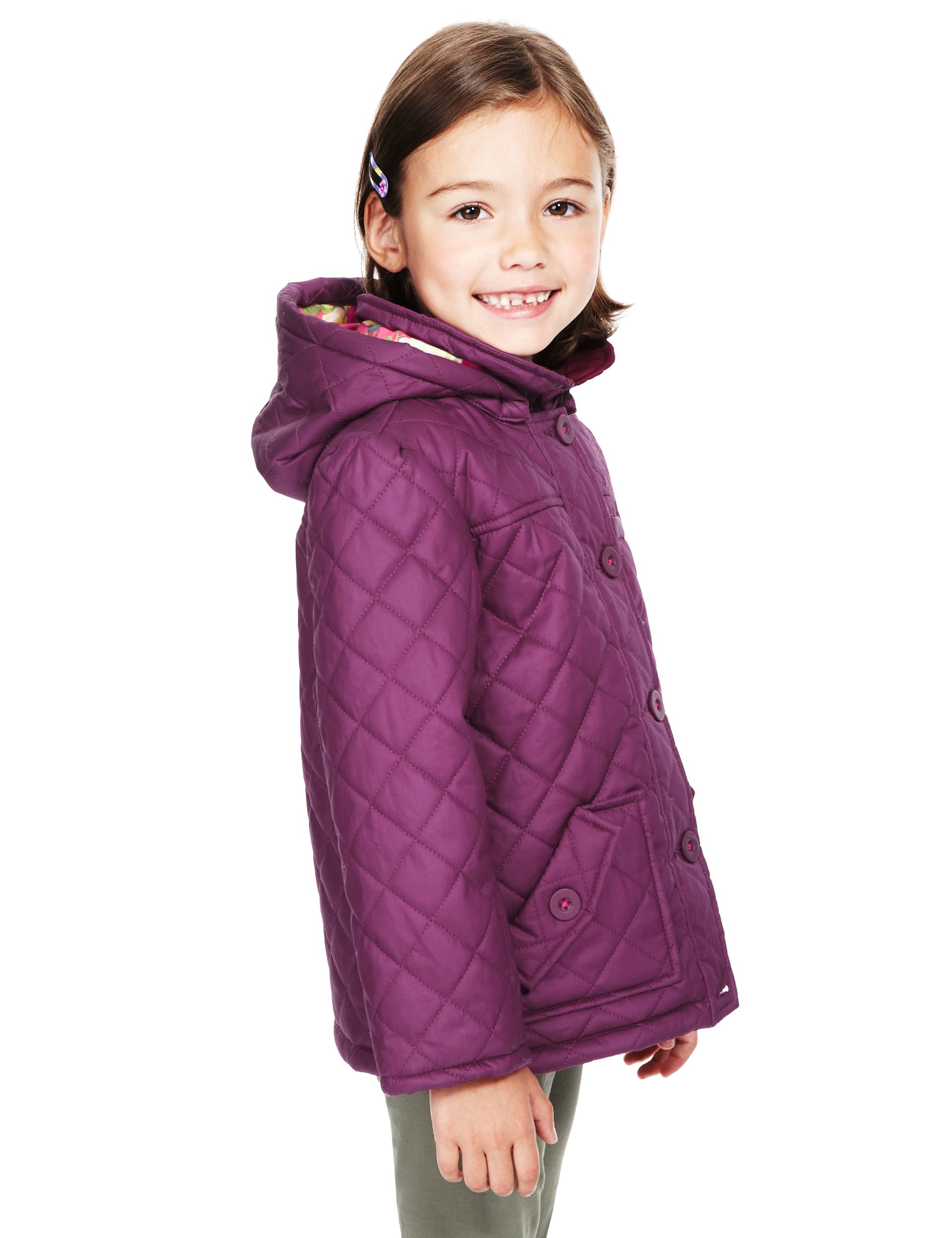 Pure Cotton Quilted Waxed Coat Indigo Collection M S