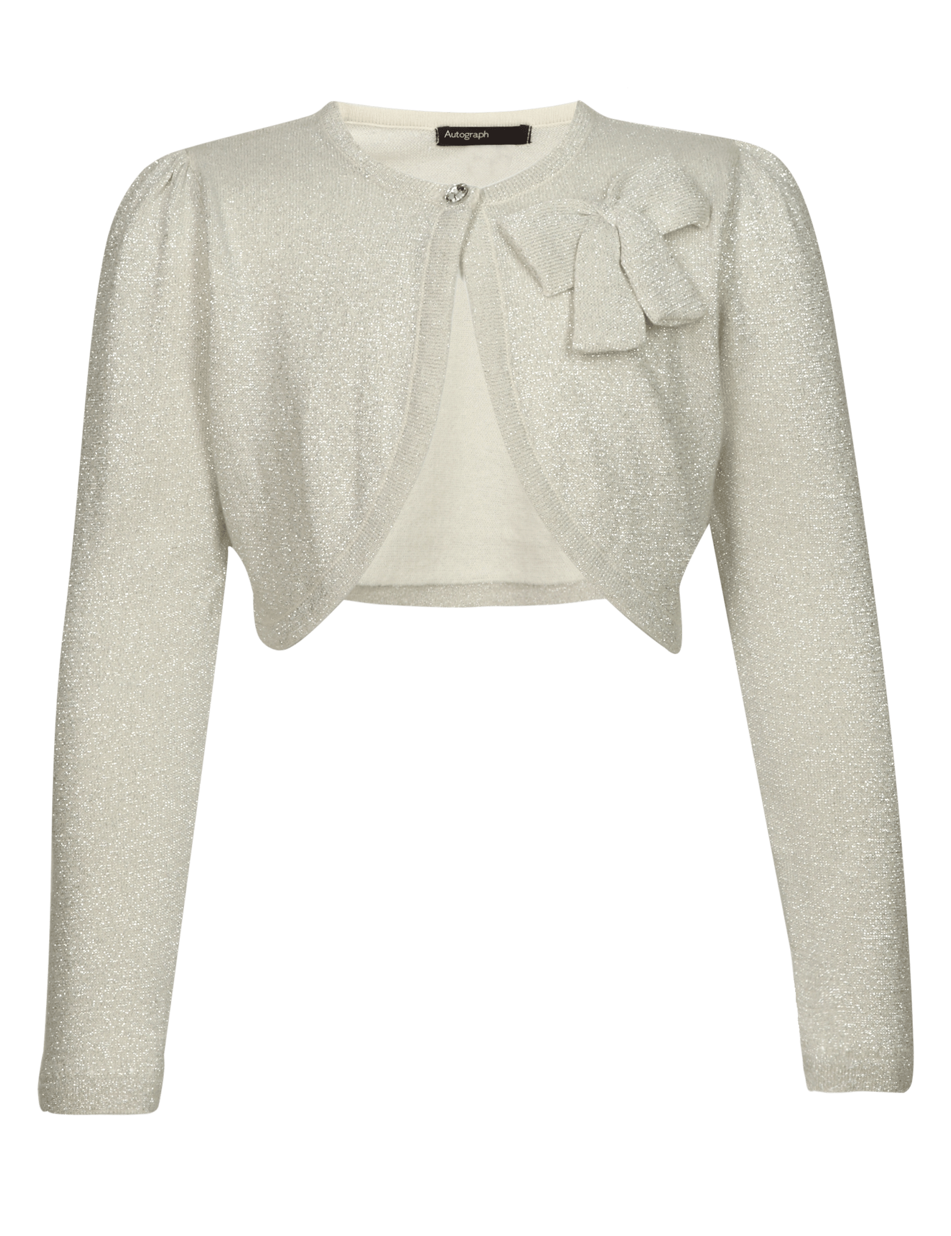 Cotton Rich Metallic Effect Bolero Image 2 of 7