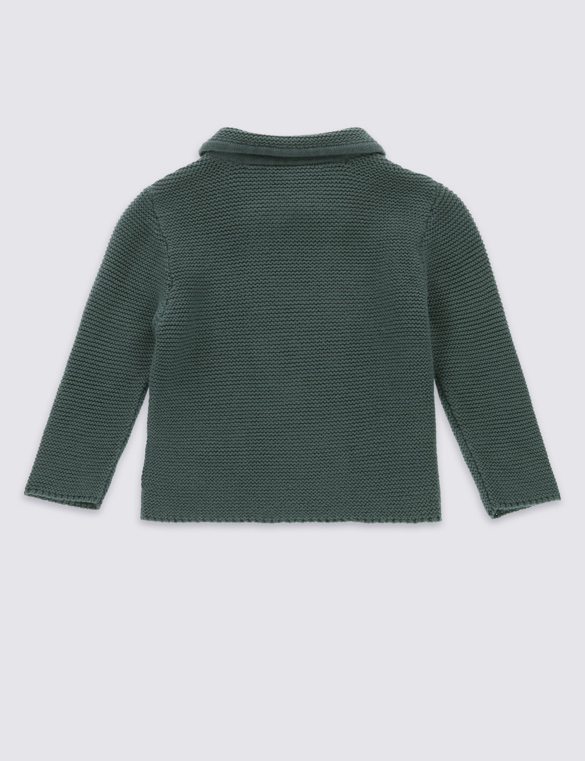 Pure Cotton Shawl Collar Baby Cardigan Image 2 of 6