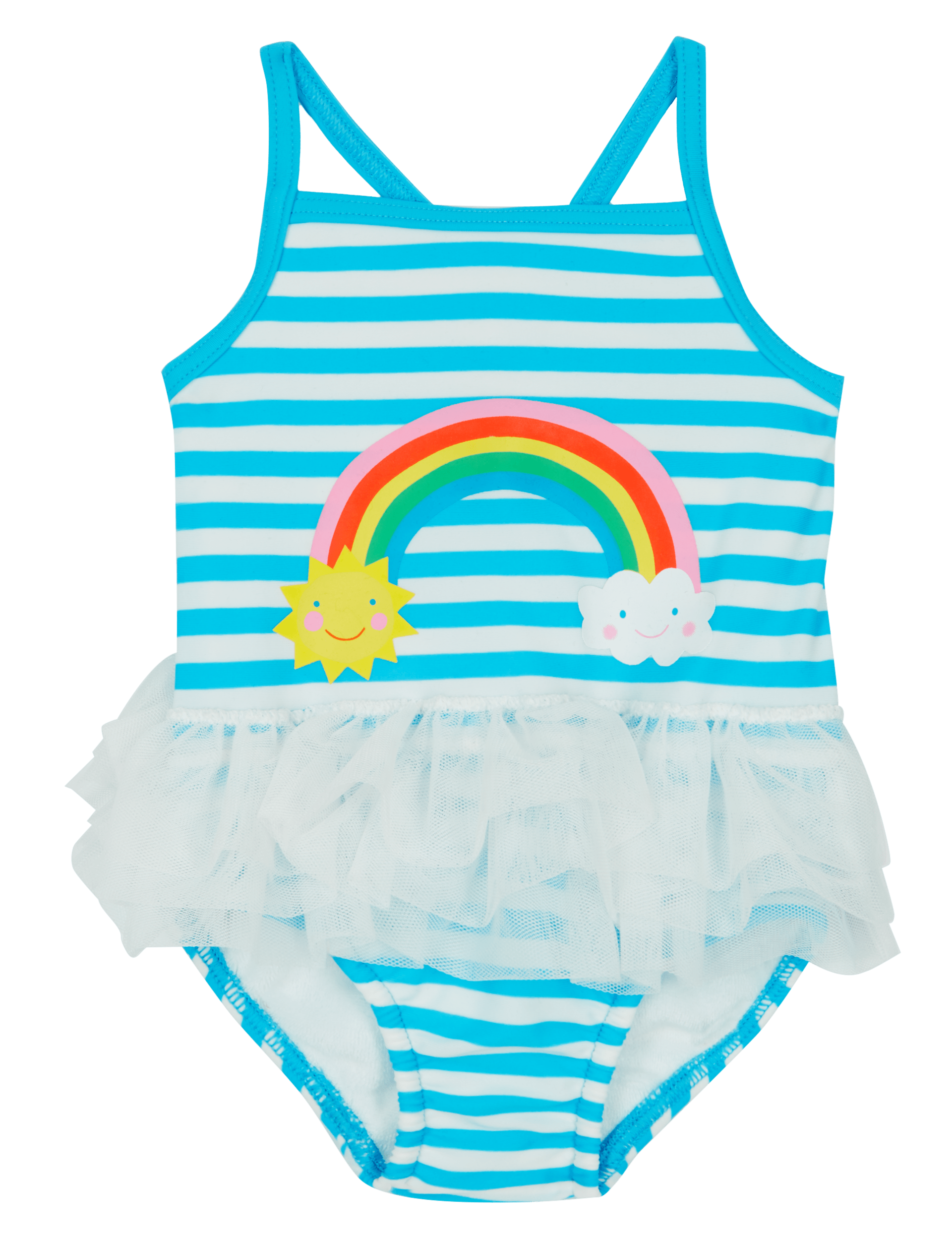 Chlorine Resistant Rainbow Print Tutu Swimsuit Image 2 of 4