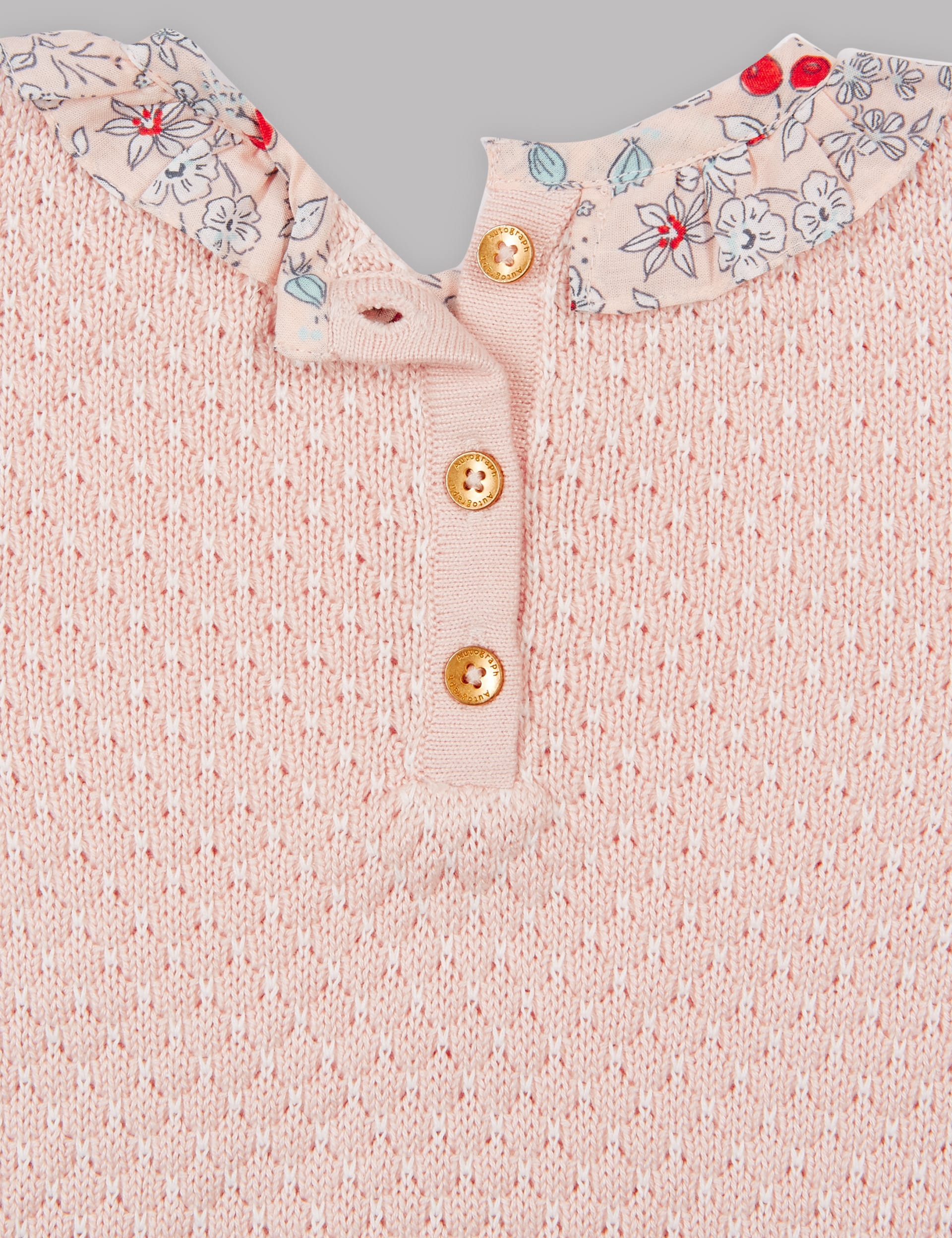 Cotton Rich Frill Collar Knitted Jumper Image 2 of 4