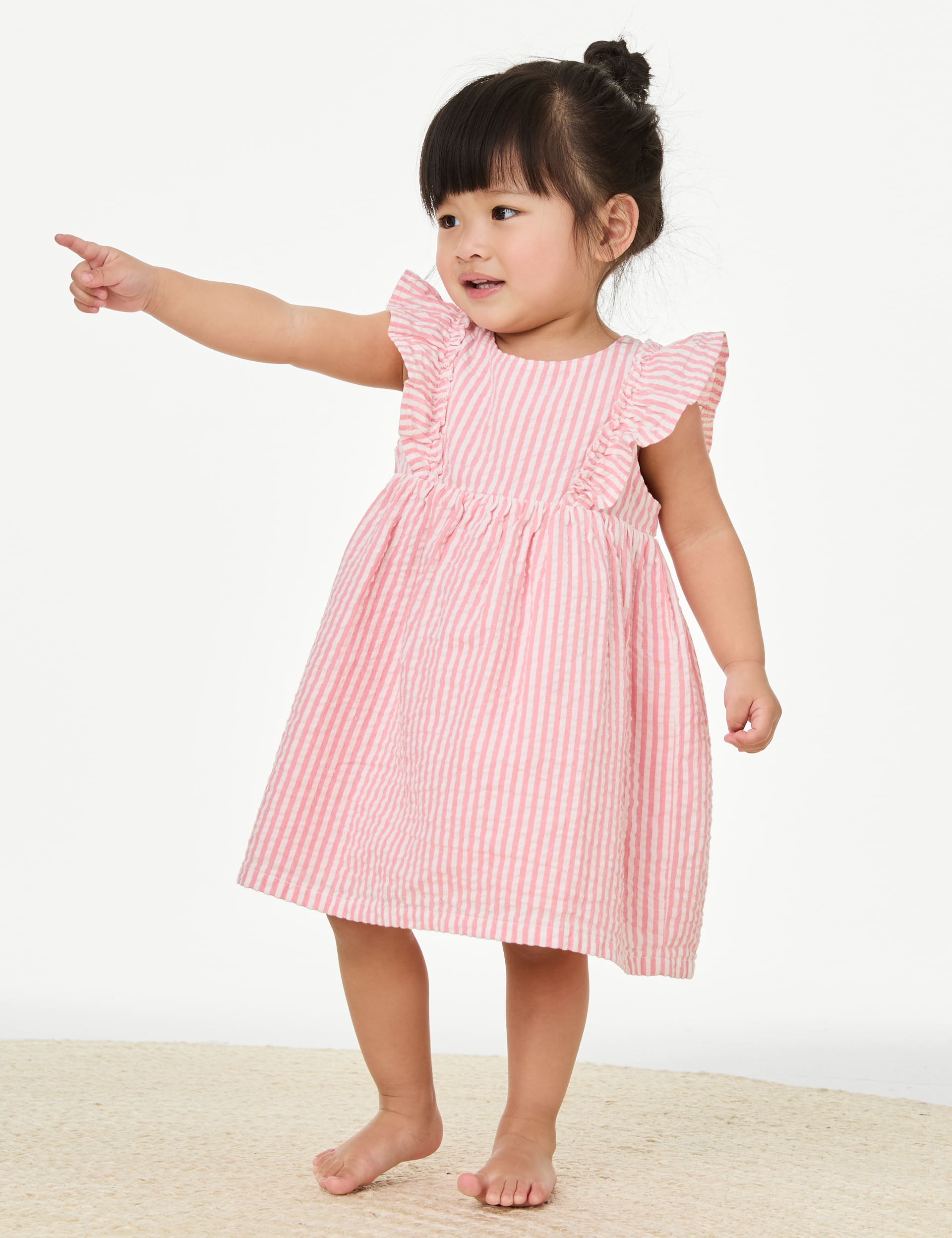 Pure Cotton Striped Dress (0-3 Yrs)