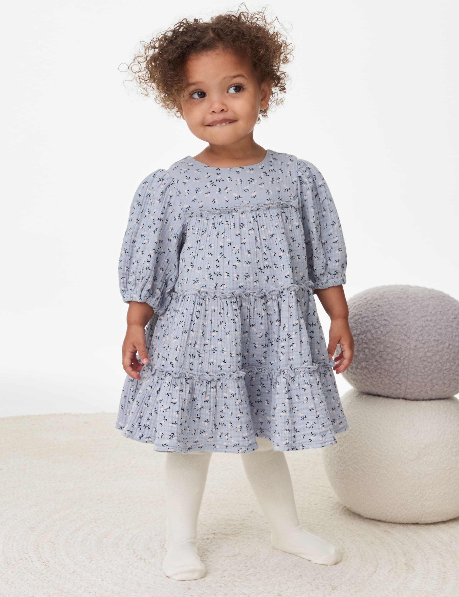 2pc Pure Cotton Ditsy Floral Dress Set (0-3 Yrs) | M&S Collection | M&S