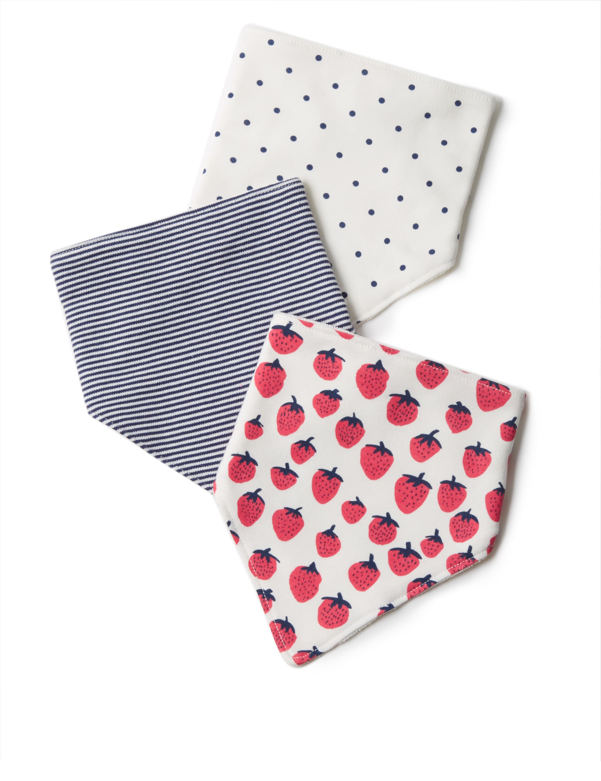 3 Pack Pure Cotton Assorted Dribble Bibs Image 1 of 1