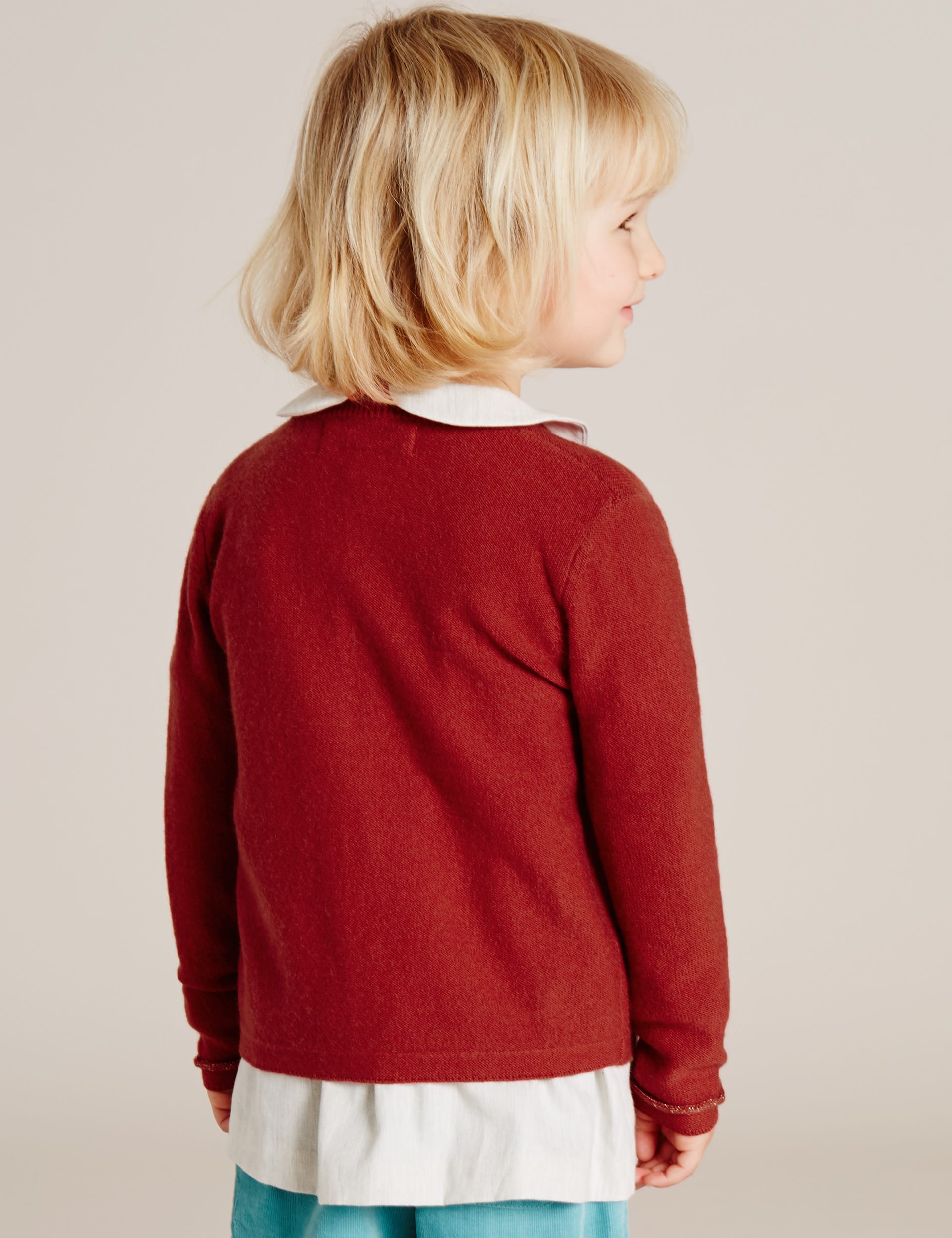 Girls Cashmere Blend Cardigan (3 Months - 5 Years) Image 2 of 8
