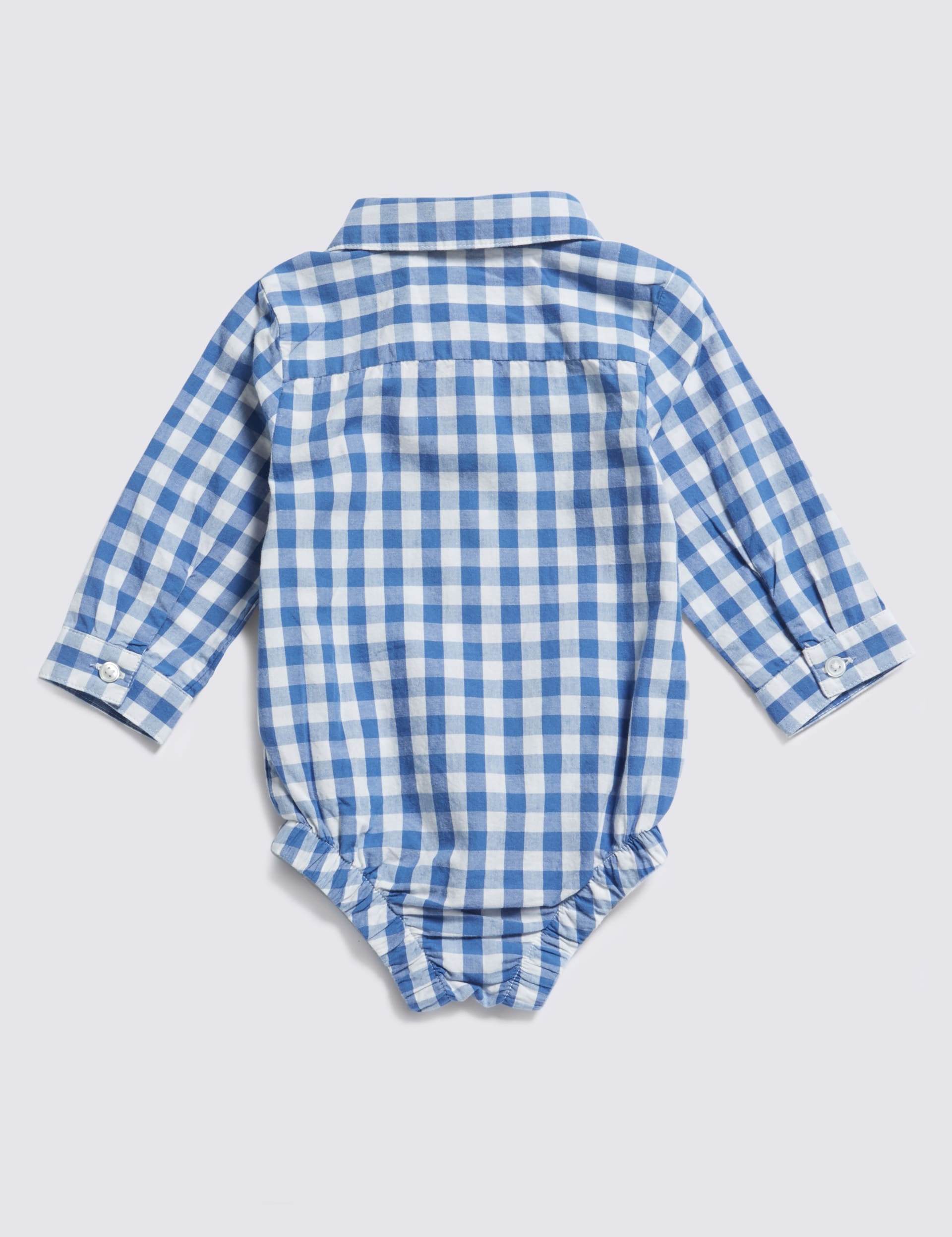 Pure Cotton Checked Bodysuit Image 2 of 3