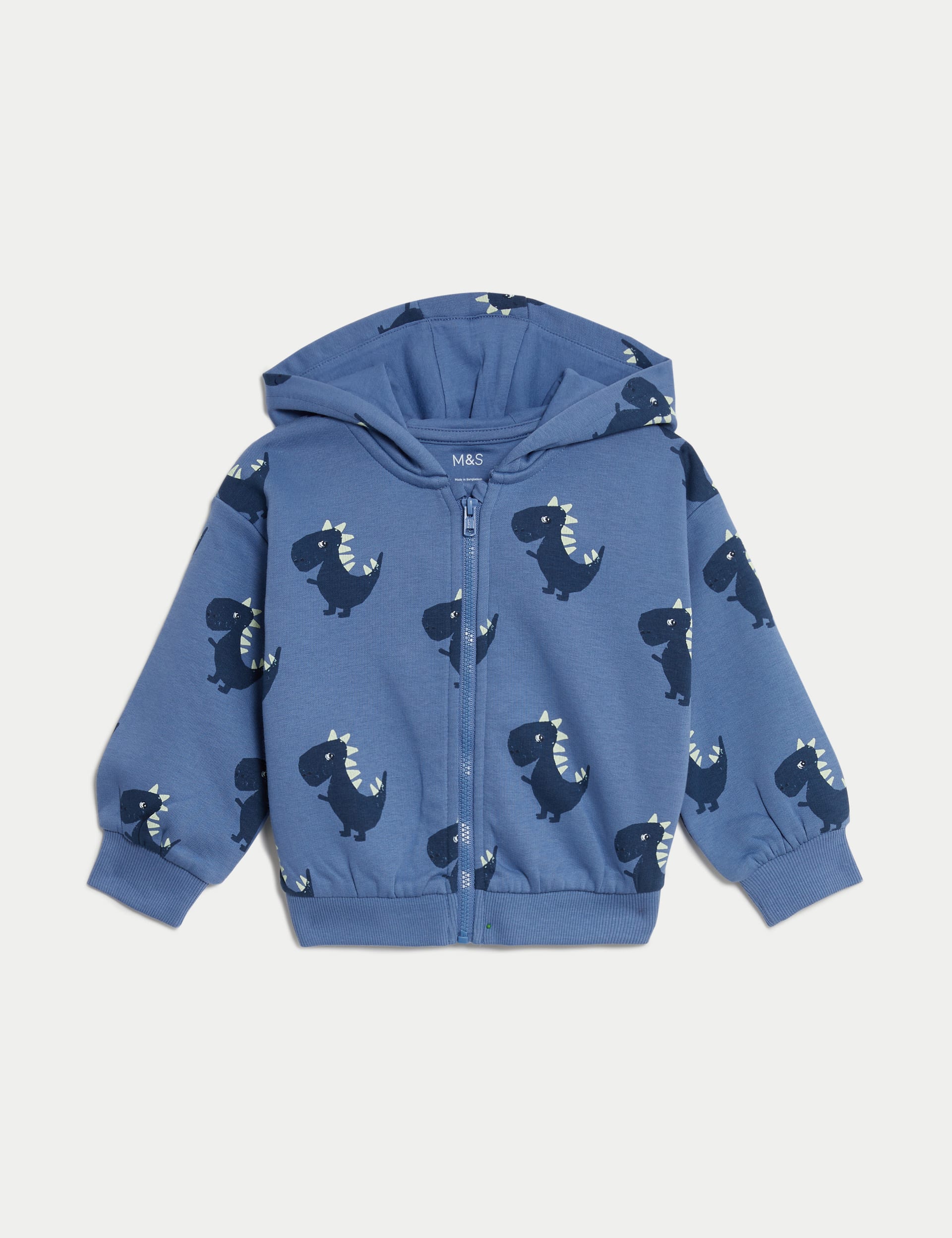 Cotton Rich Dinosaur Zip Hoodie (0-3 Yrs)