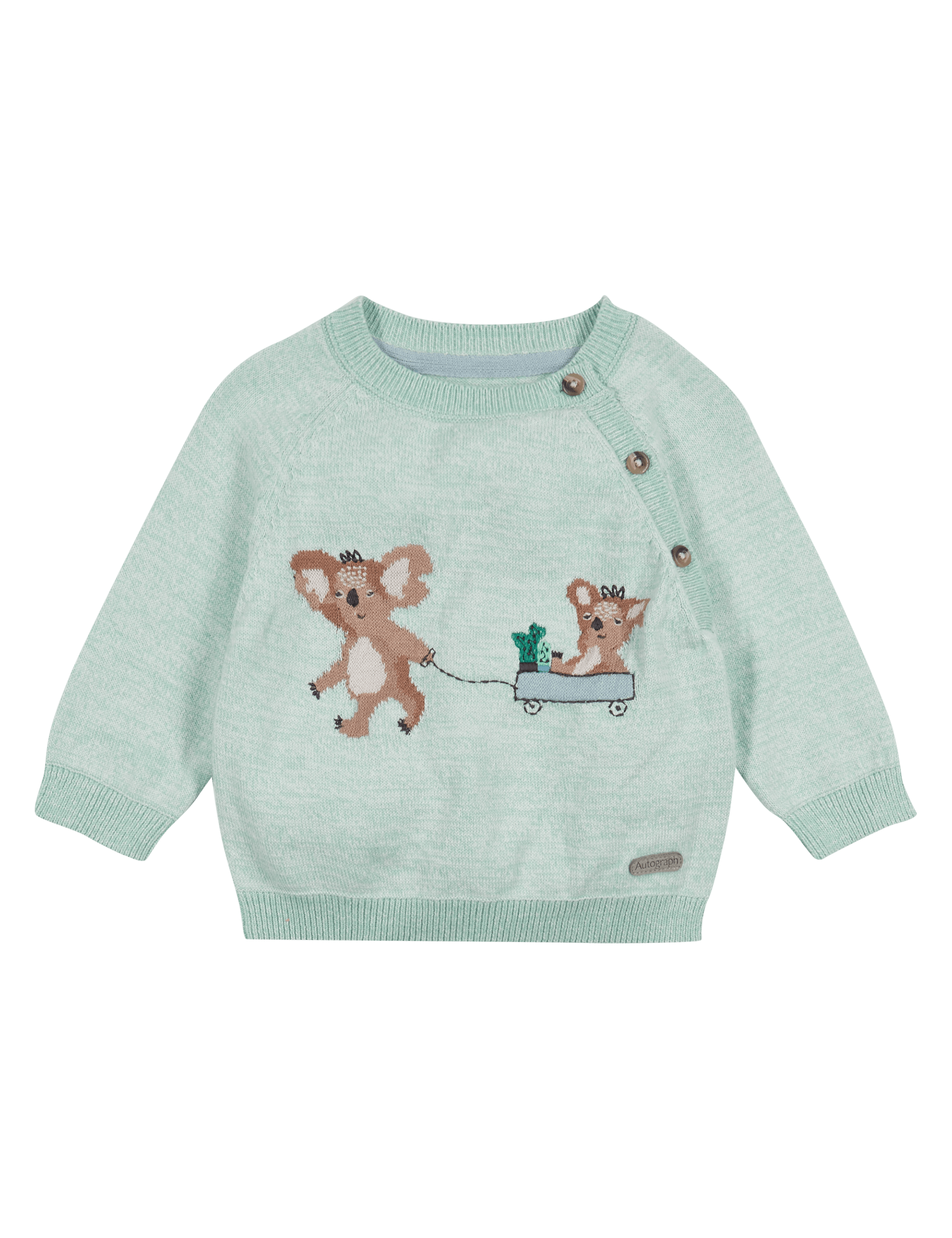 Pure Cotton Koala Print Knitted Jumper Autograph M S