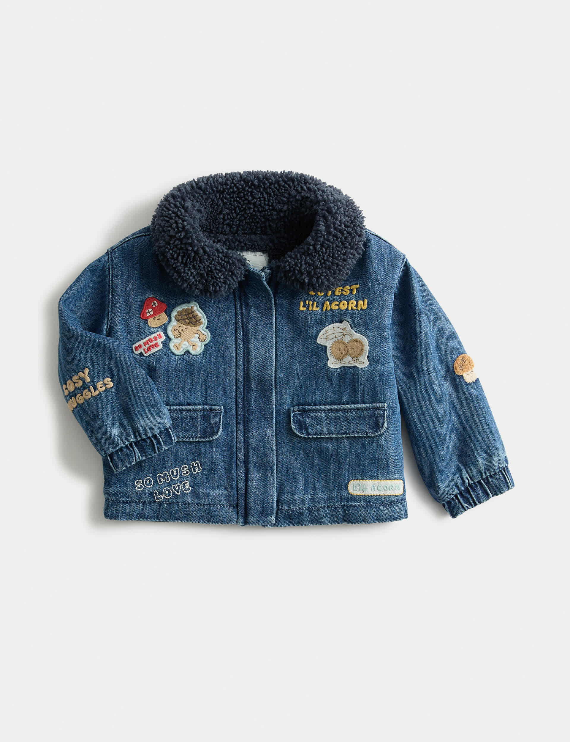 Denim Acorn Badge Borg Lined Jacket (0 Mths-3 Yrs) | M&S Collection | M&S
