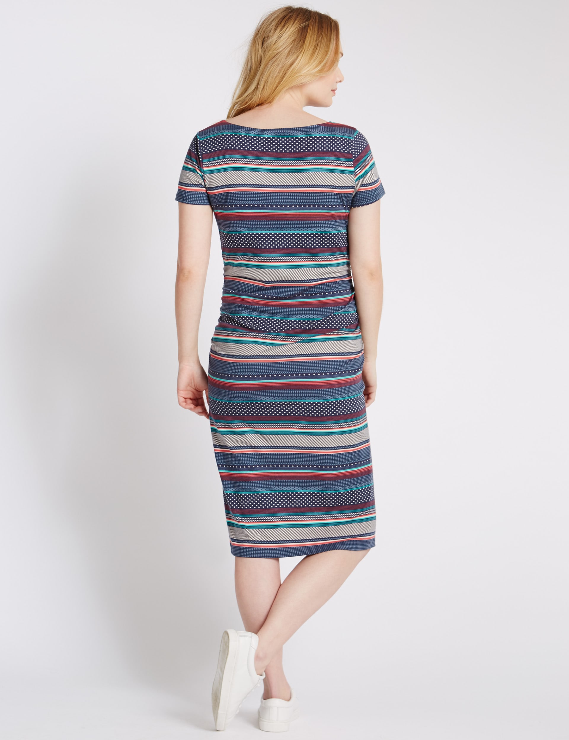 Maternity All Over Print Ruched Dress with Modal Image 2 of 3