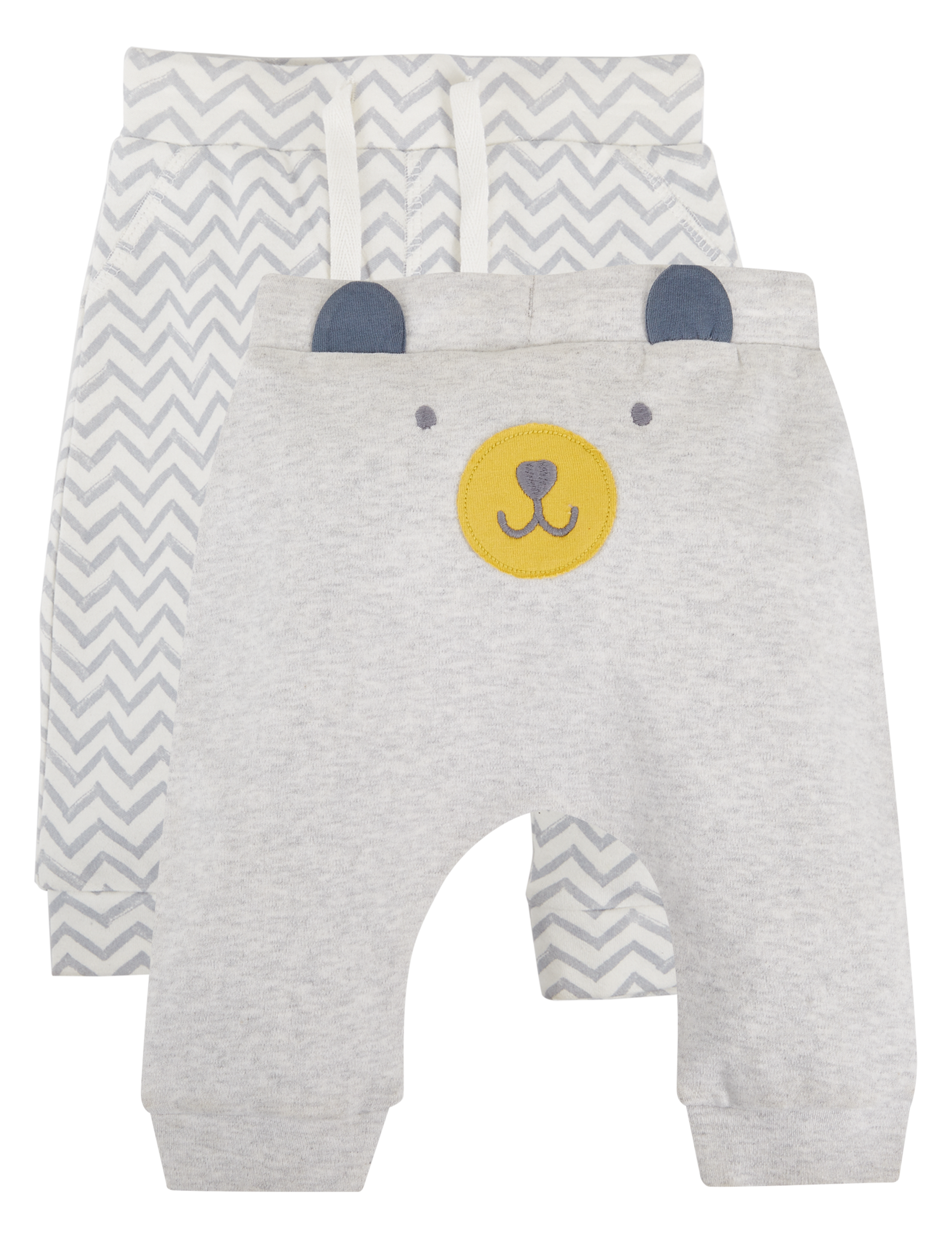 2 Pack Pure Cotton Applique Face Joggers Image 2 of 8