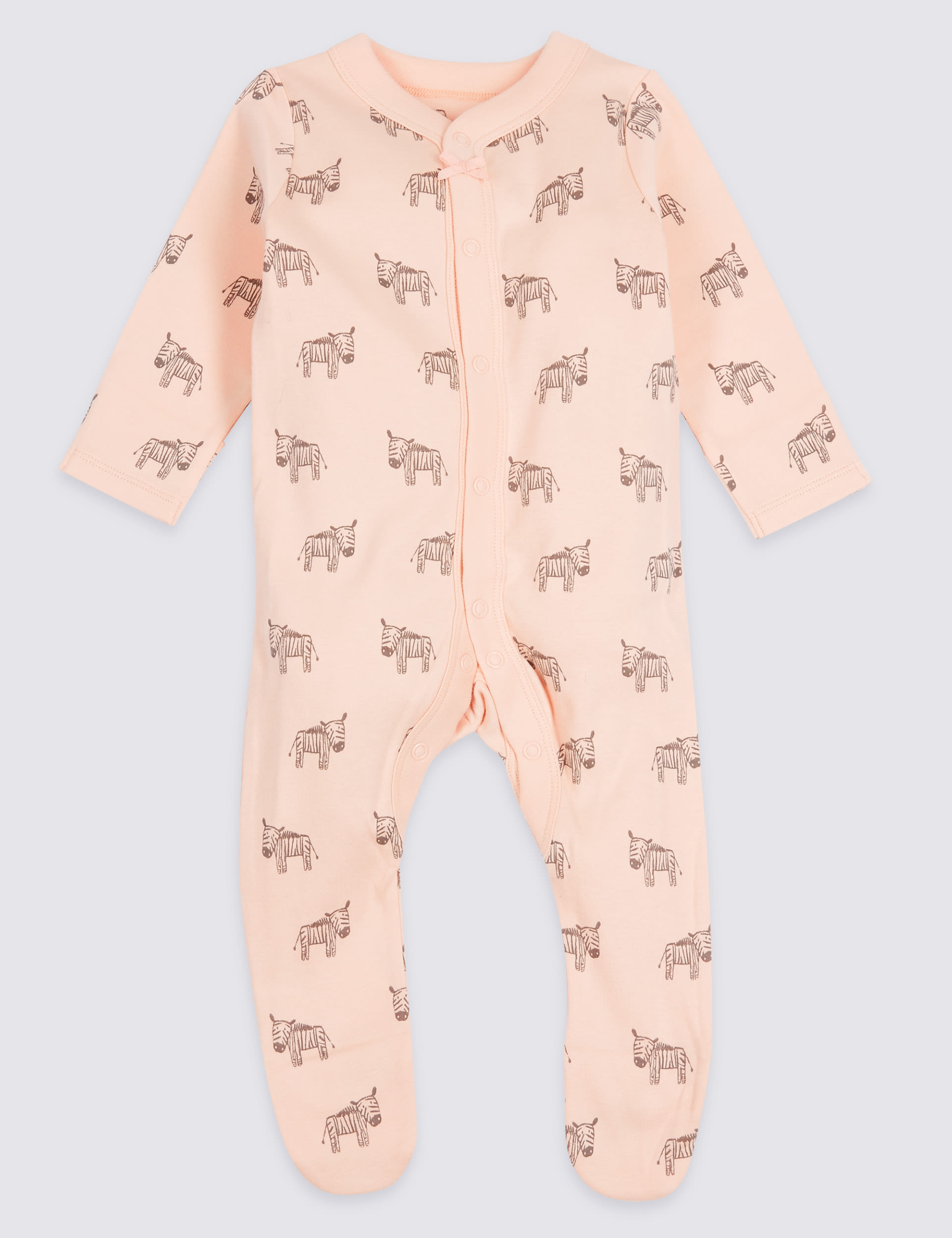 3 Pack Animal Print Pure Cotton Sleepsuits Image 2 of 10