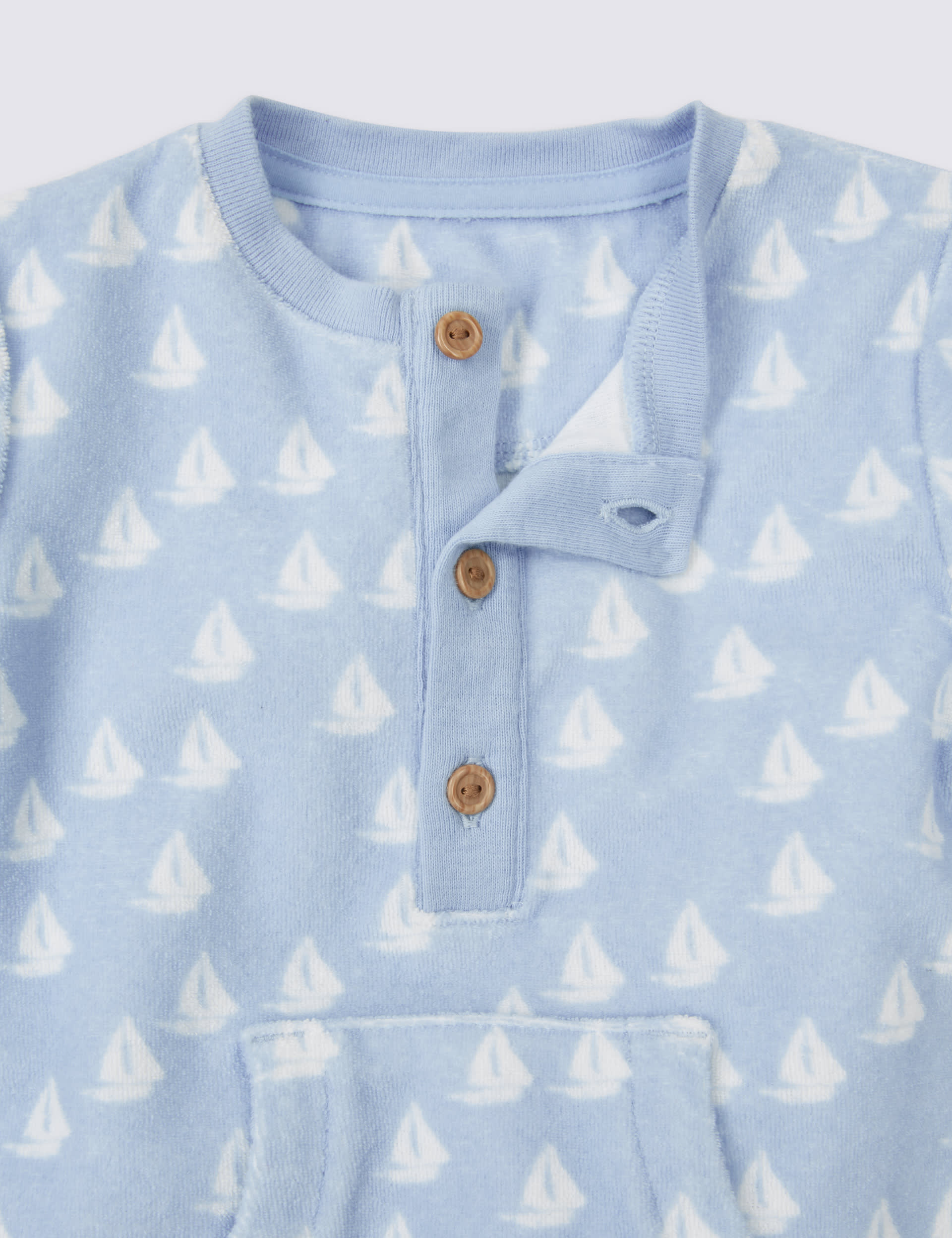 Cotton Rich All Over Print Towelling Romper Image 2 of 4