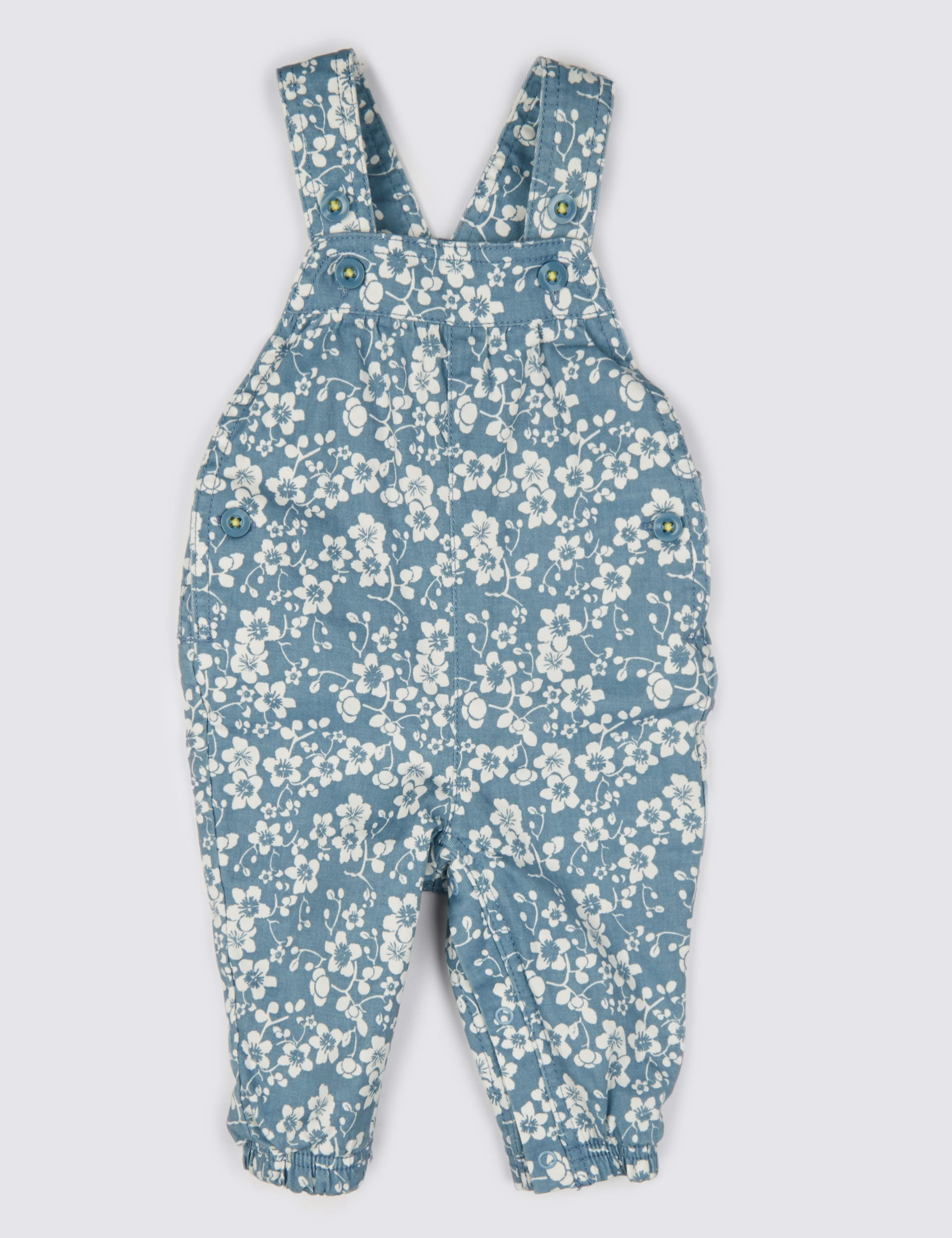 2 Piece Cotton Rich Bodysuit & Dungaree Outfit Image 2 of 6