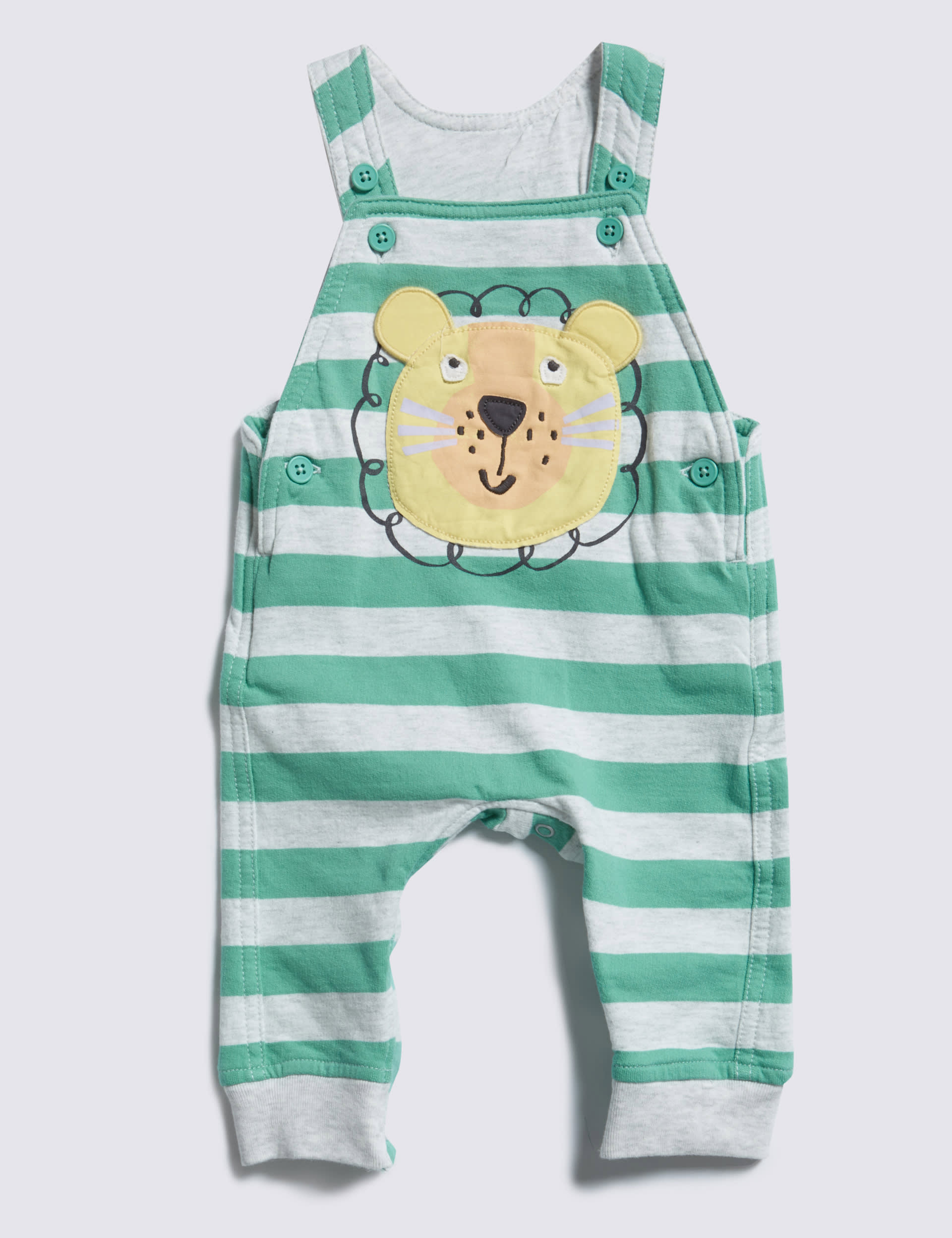 2 Piece Pure Cotton Lion Appliqué Dungaree & T-Shirt Outfit Image 2 of 6