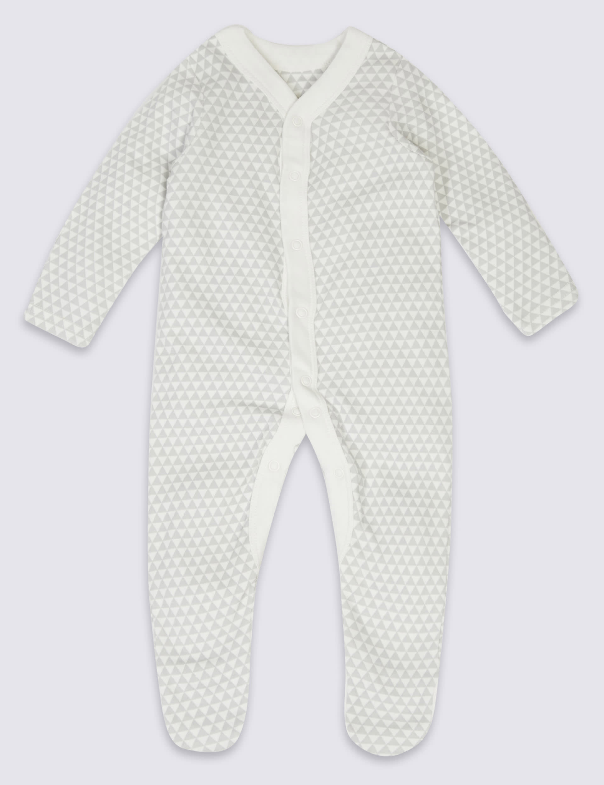 3 Pack Geometric Animal Print Cotton Sleepsuits Image 2 of 9