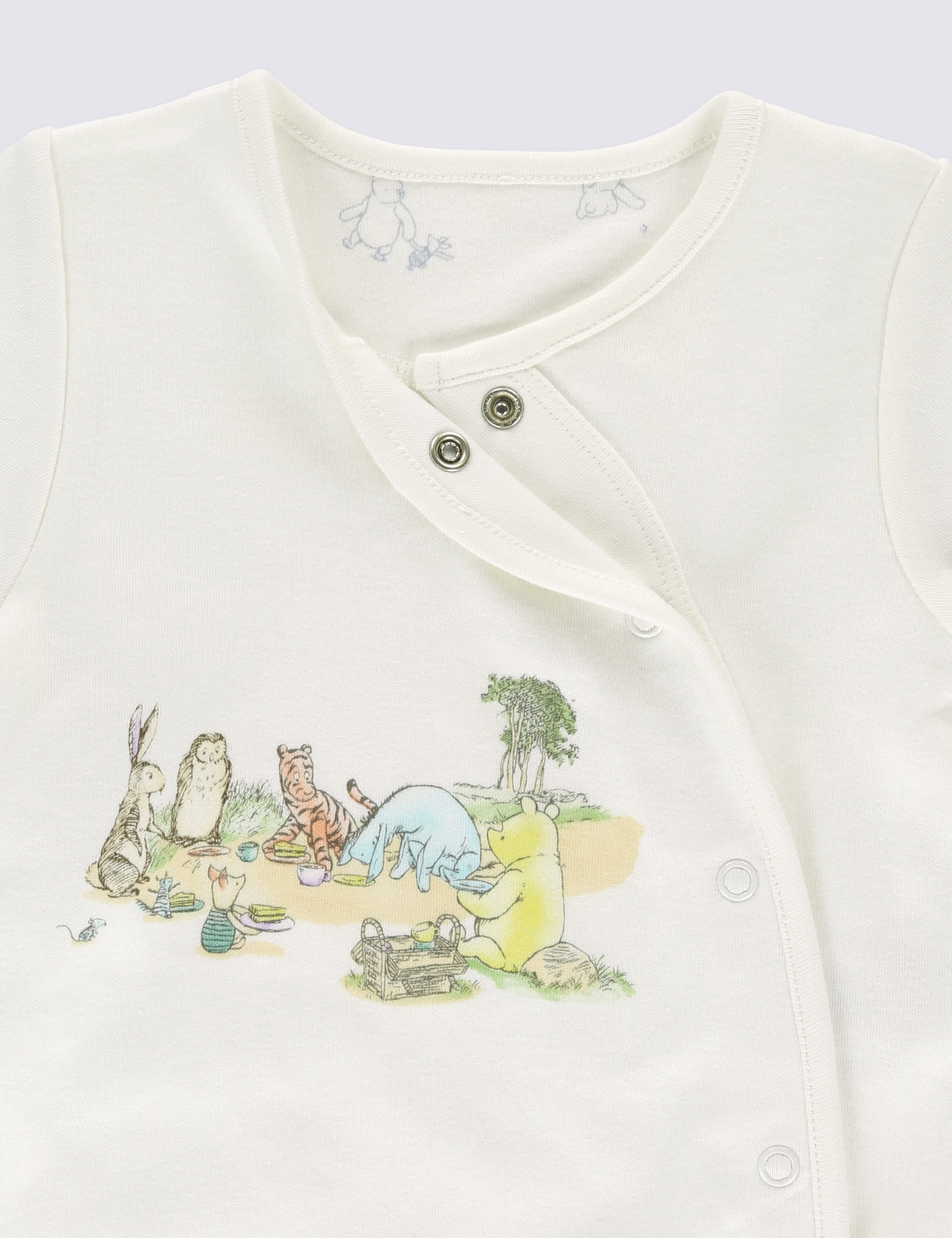 Winnie The Pooh Side Opening Cotton Sleepsuit Image 2 of 9