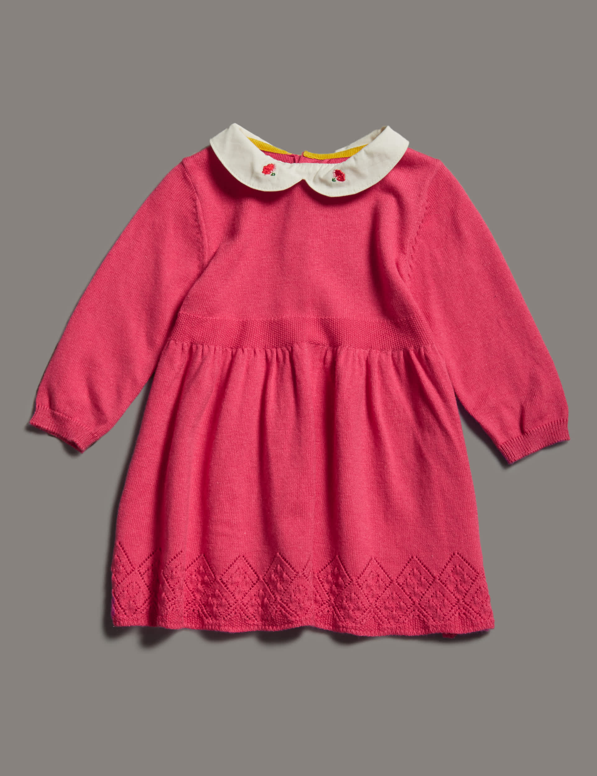 2 Piece Peter Pan Collar Knitted Dress with Tights Image 2 of 4