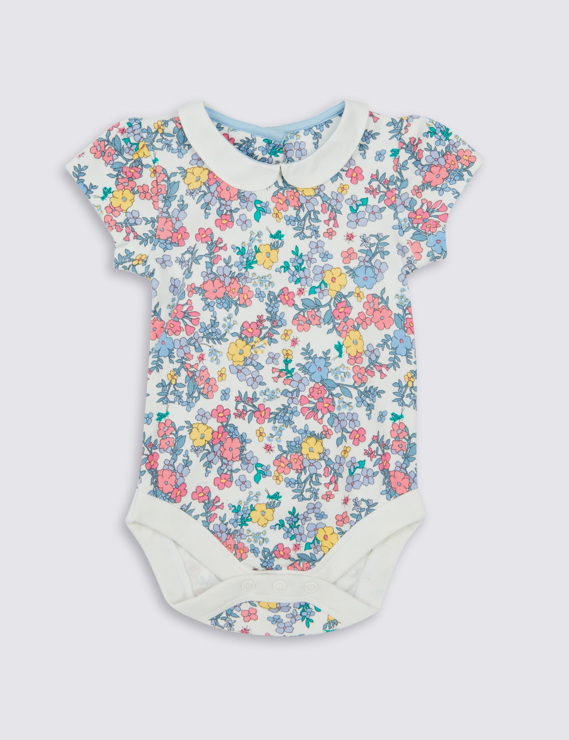 3 Piece Cotton Rich Denim Pinafore, Bodysuit & Tights Outfits Image 2 of 8