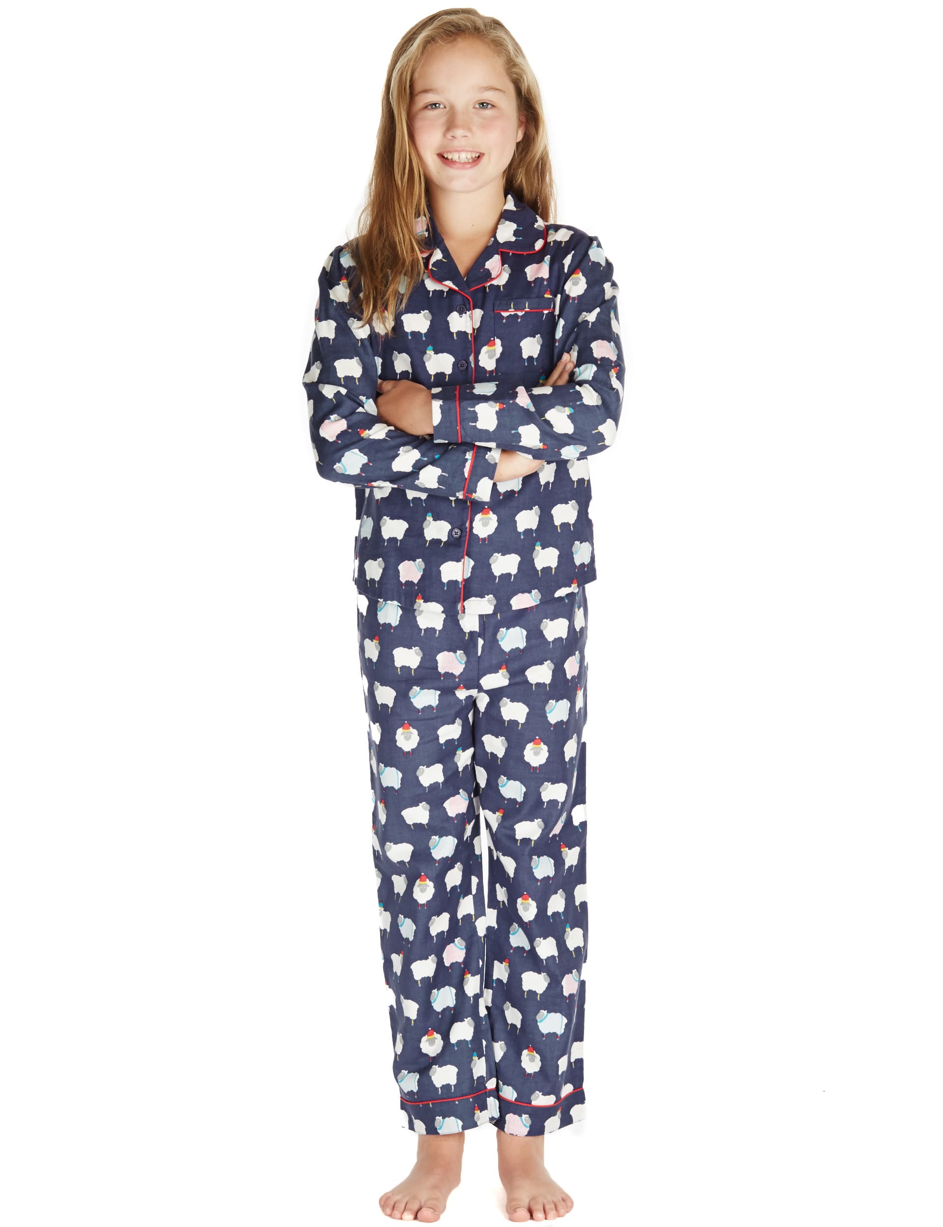 Pure Cotton Stay Soft Sheep Print Pyjamas 6 16 Years M S