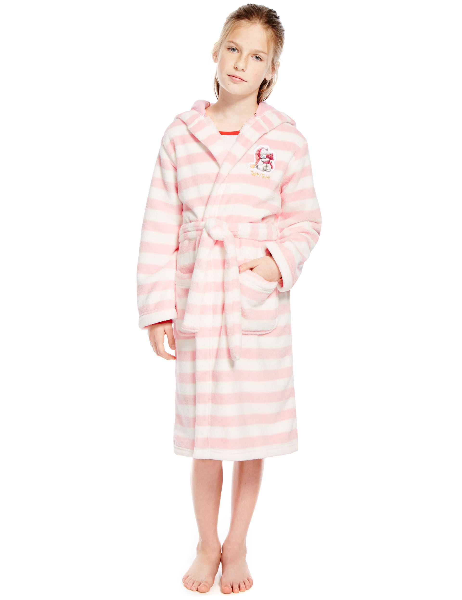 Anti Bobble Tatty Teddy Striped Dressing Gown 6 16 Years M S