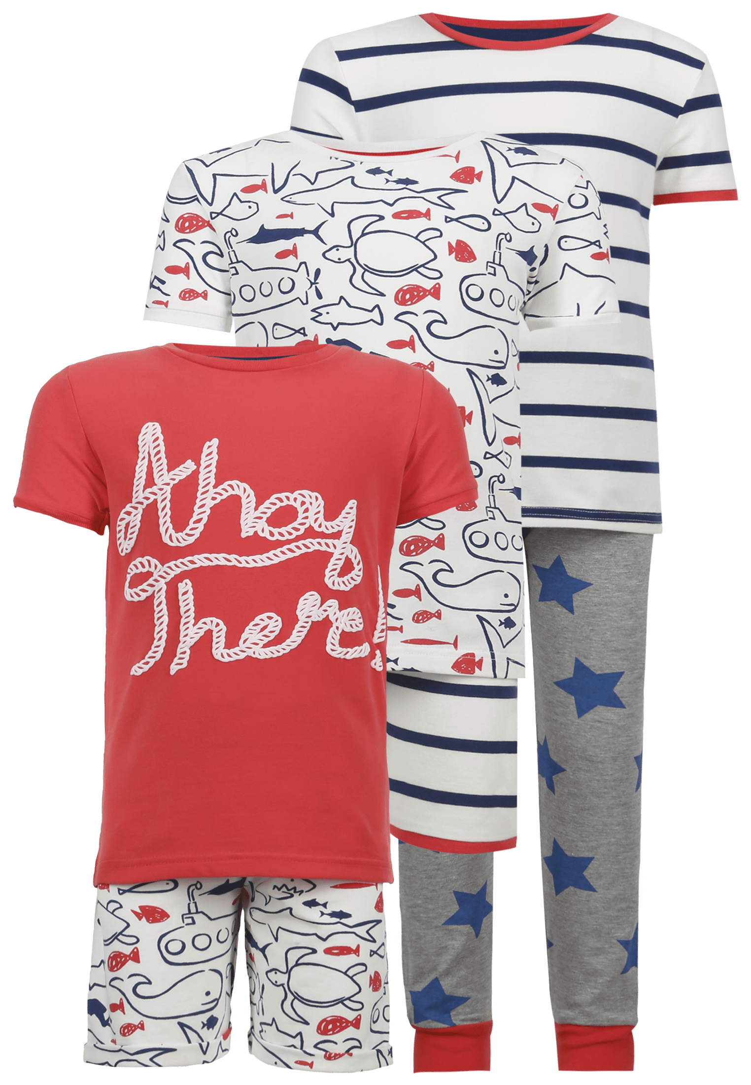 3 Pack Cotton Rich Stay Soft Ahoy Pyjamas (1-8 Years) Image 2 of 10