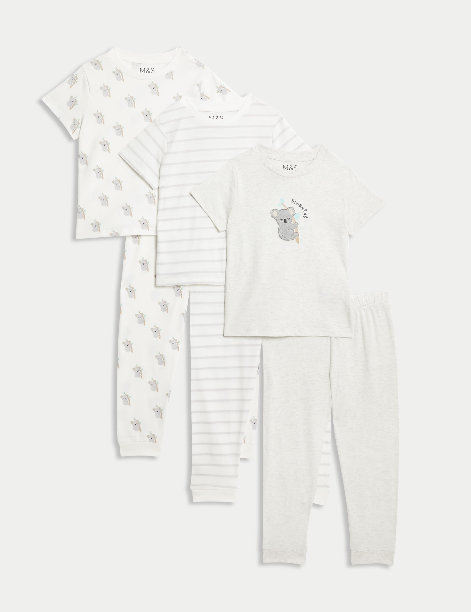 3pk Pure Cotton Koala Pyjamas (1-8 Yrs)
