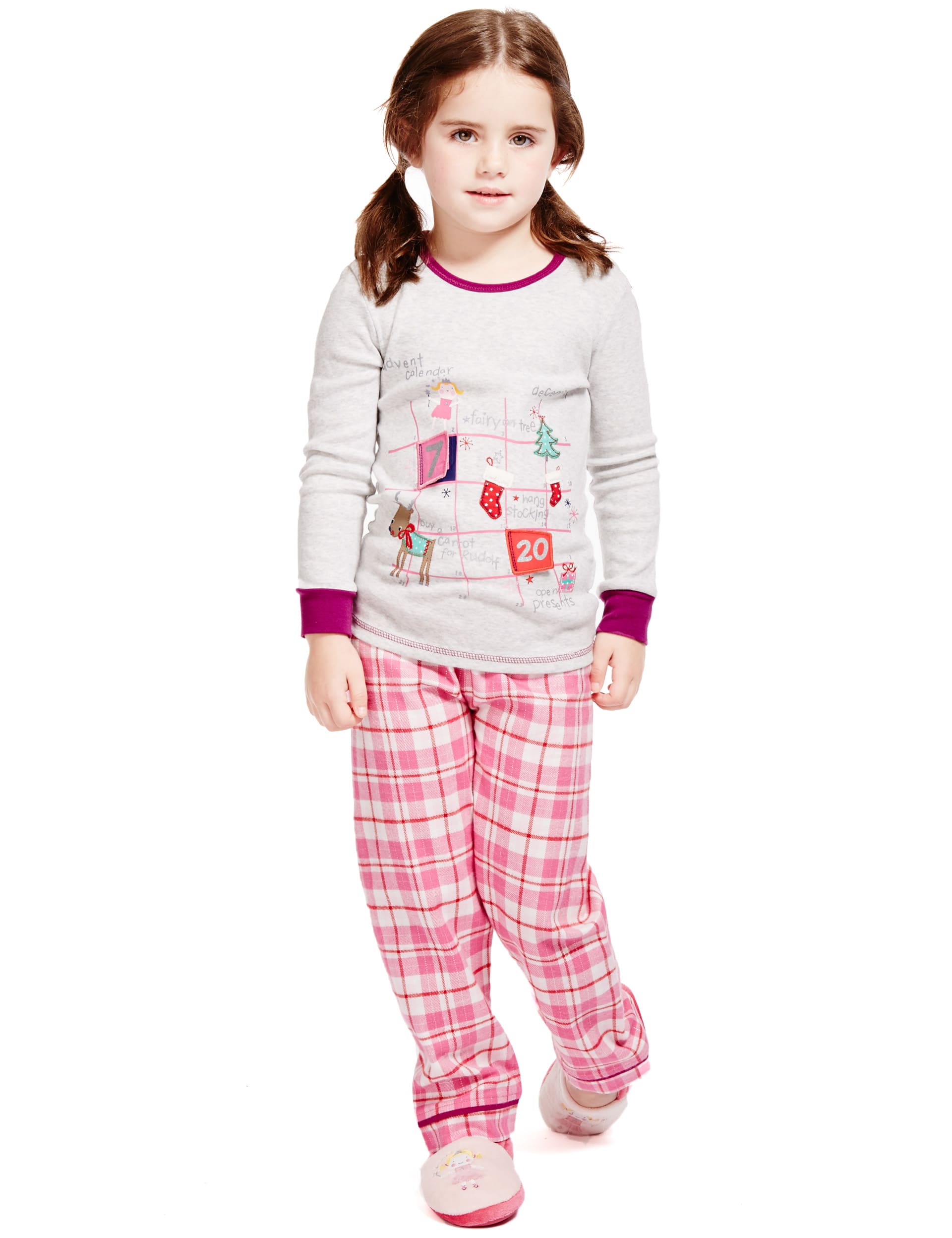 Pure Cotton Stay Soft Christmas List Pyjamas (1-7 Years) Image 2 of 5