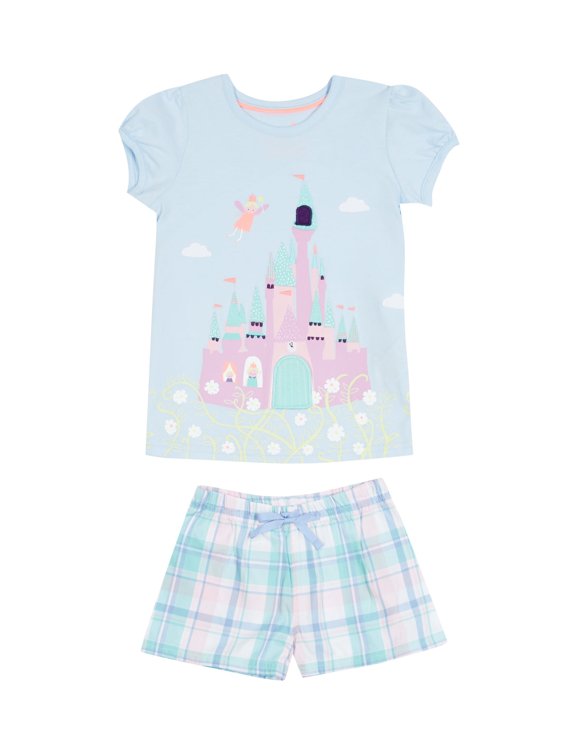 Pure Cotton Castle Print Stay Soft Short Pyjamas (1-8 Years) Image 1 of 2