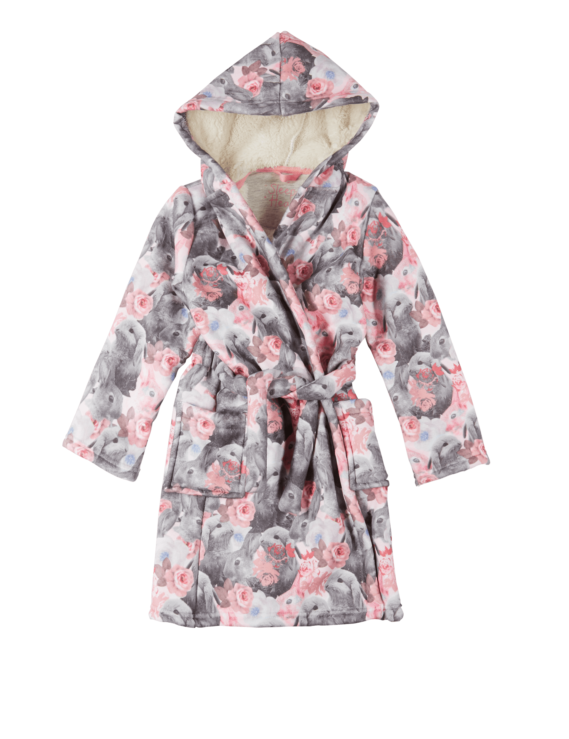 Anti Bobble Hooded Floral Dressing Gown (1-8 Years)- As seen in Press Image 2 of 3