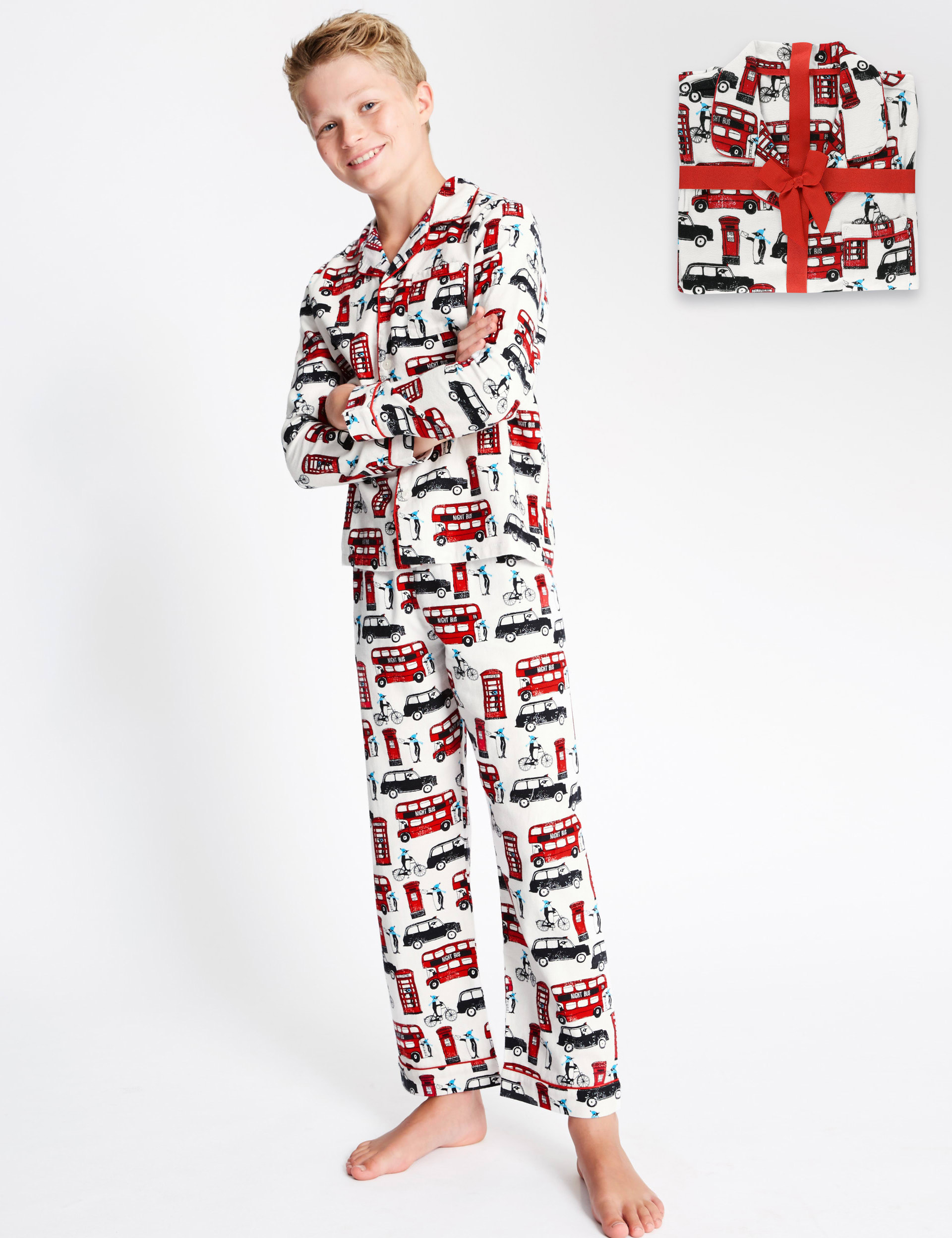 Pure Cotton Bus Print Pyjamas 1 16 Years M S