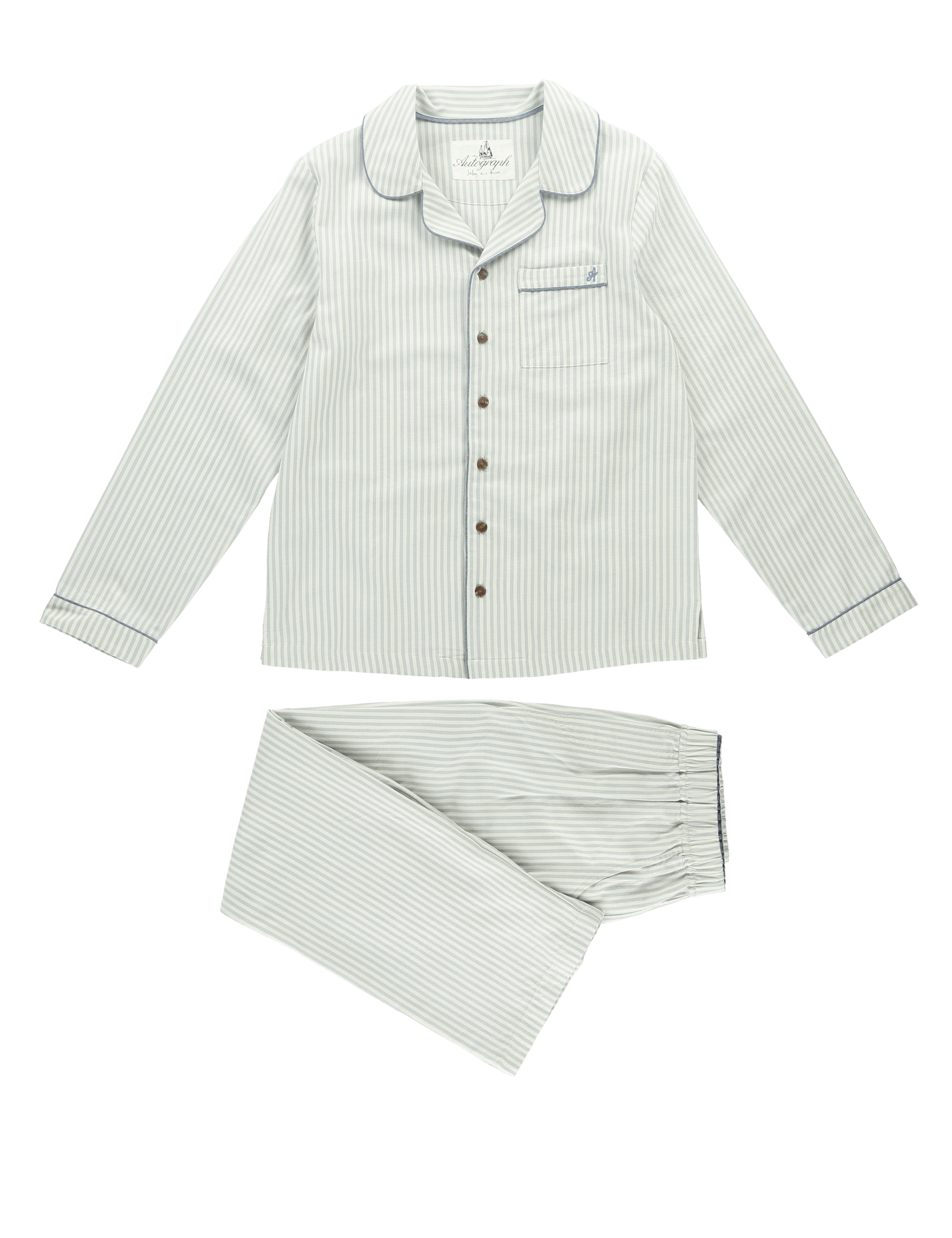 Pure Cotton Striped Pyjamas (3-14 Years) Image 2 of 5