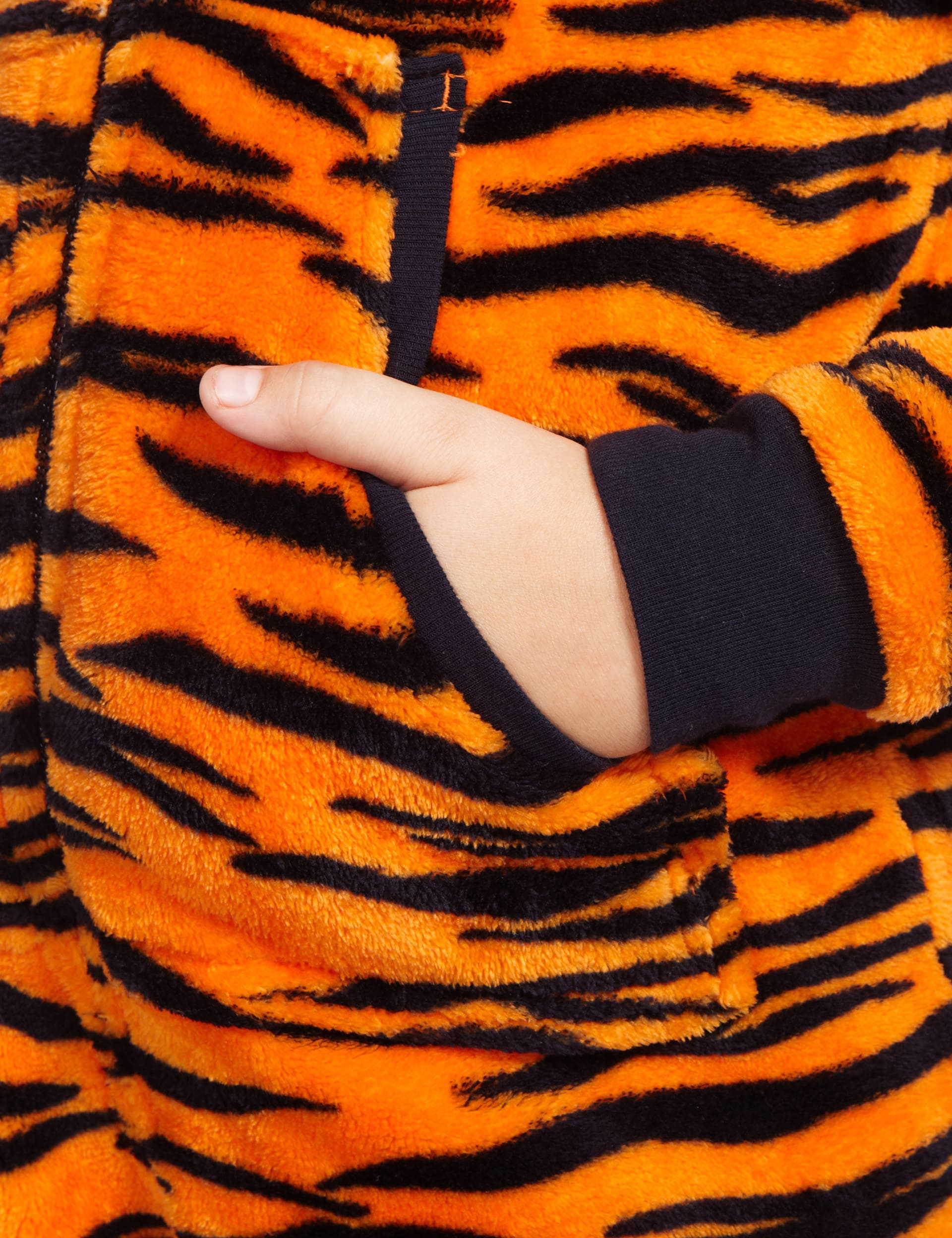 Hooded Tiger Fleece Soft & Cosy Onesie with StayNEW™ Image 2 of 5