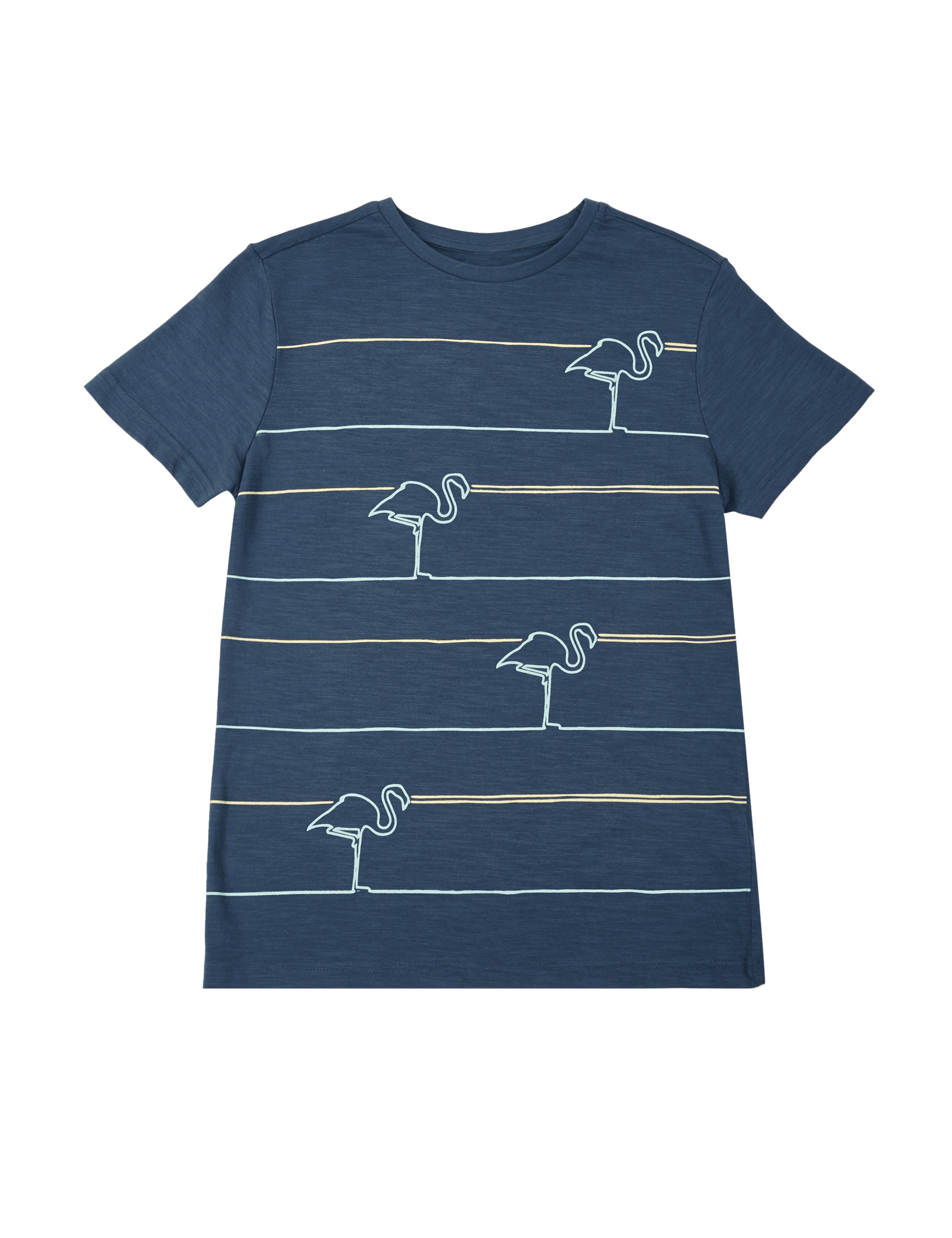 Pure Cotton Flamingo Print T-Shirt (3-14 Years) Image 2 of 6