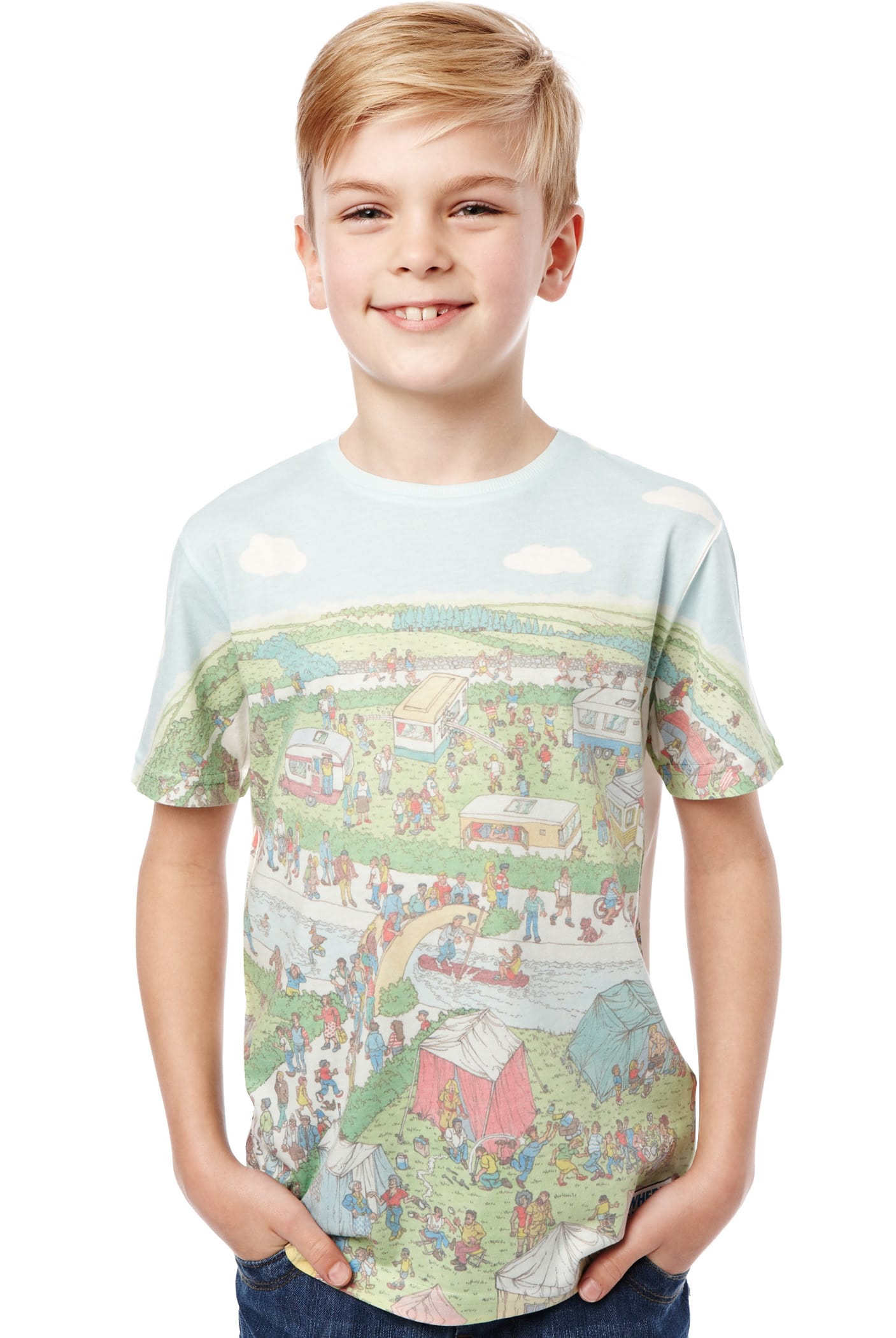Crew Neck Where's Wally Print T-Shirt Image 1 of 1