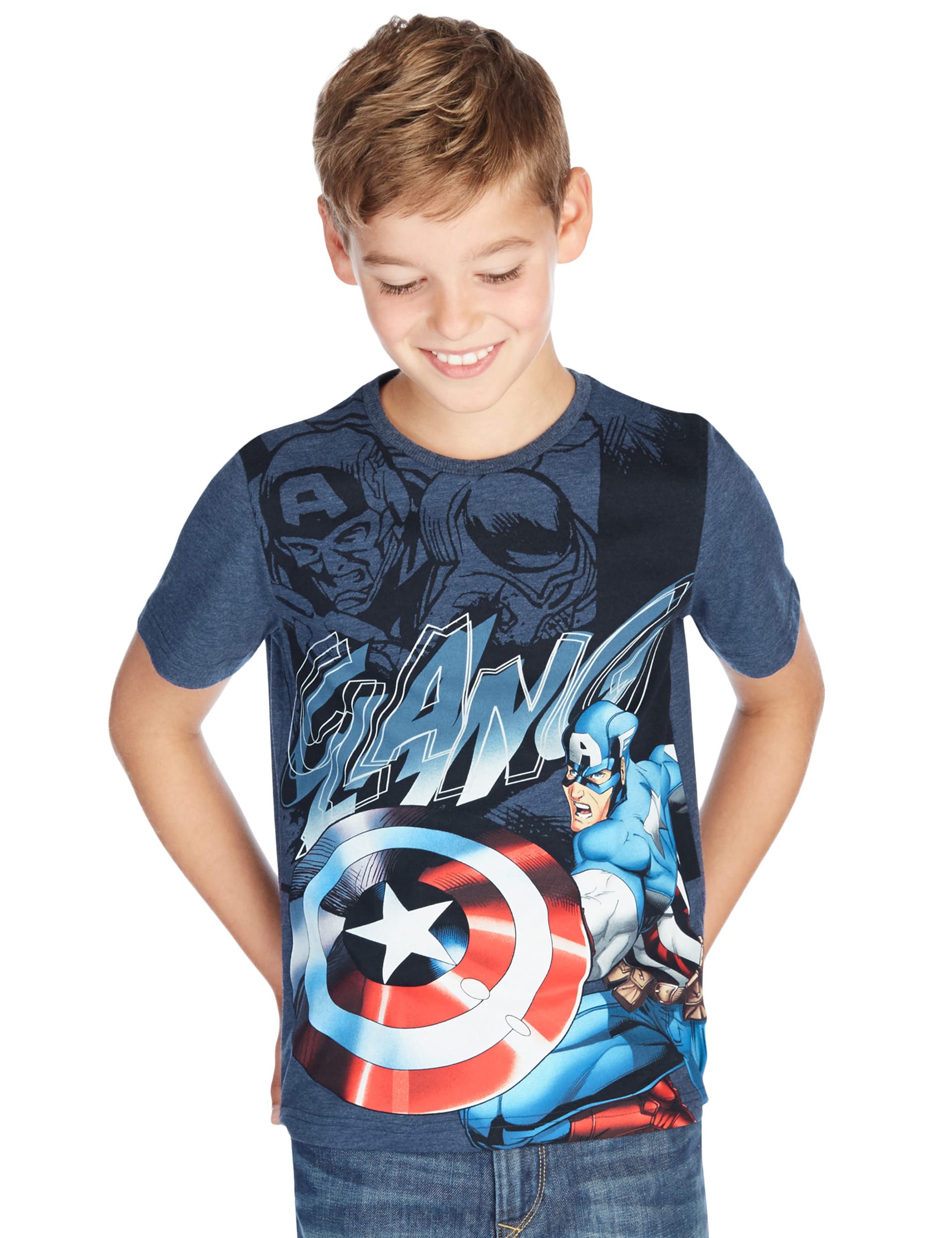 Pure Cotton Avengers™ Captain America T-Shirt (5-14 Years) Image 2 of 3