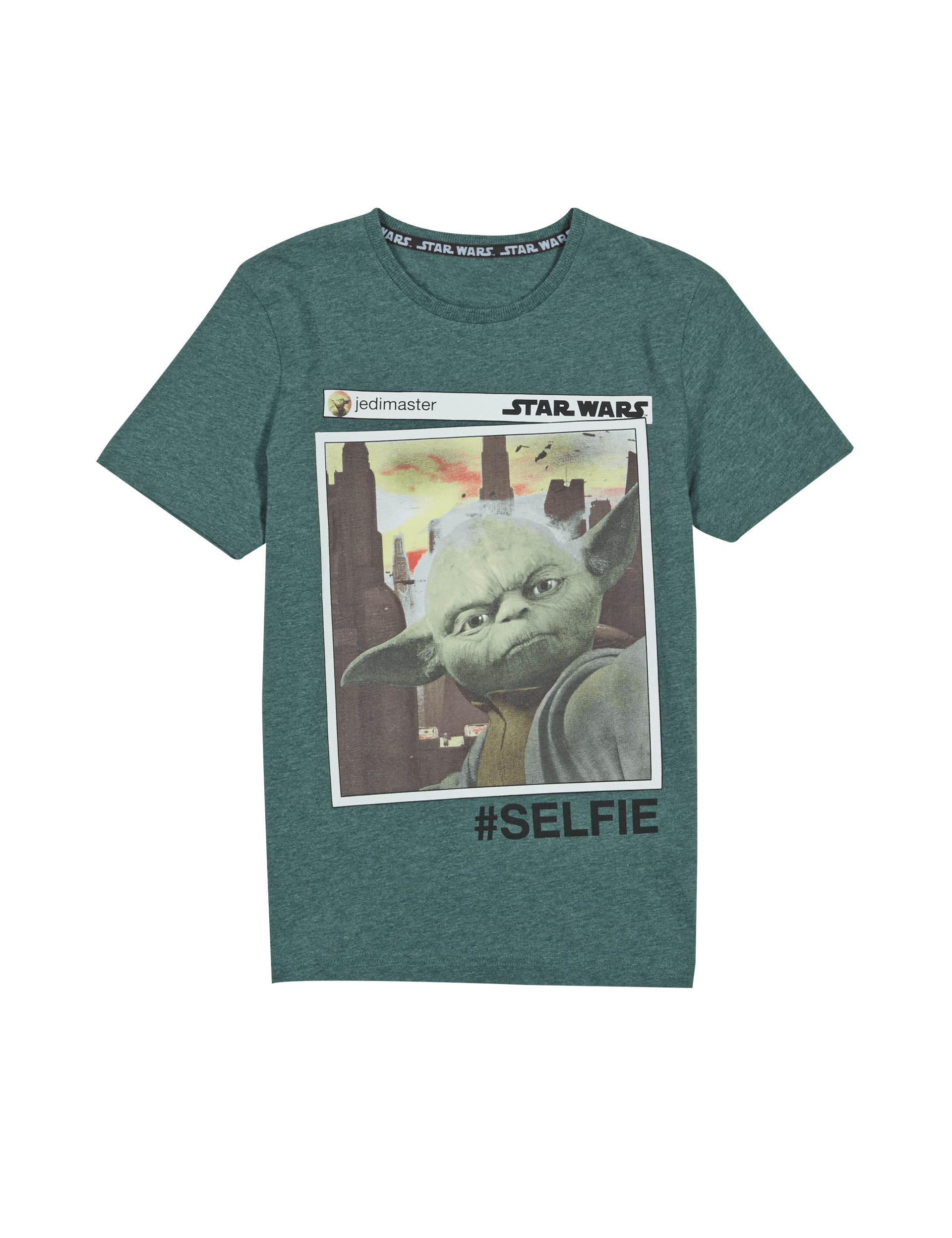 Pure Cotton Star Wars™ Yoda Selfie T-Shirt (5-14 Years) Image 2 of 3